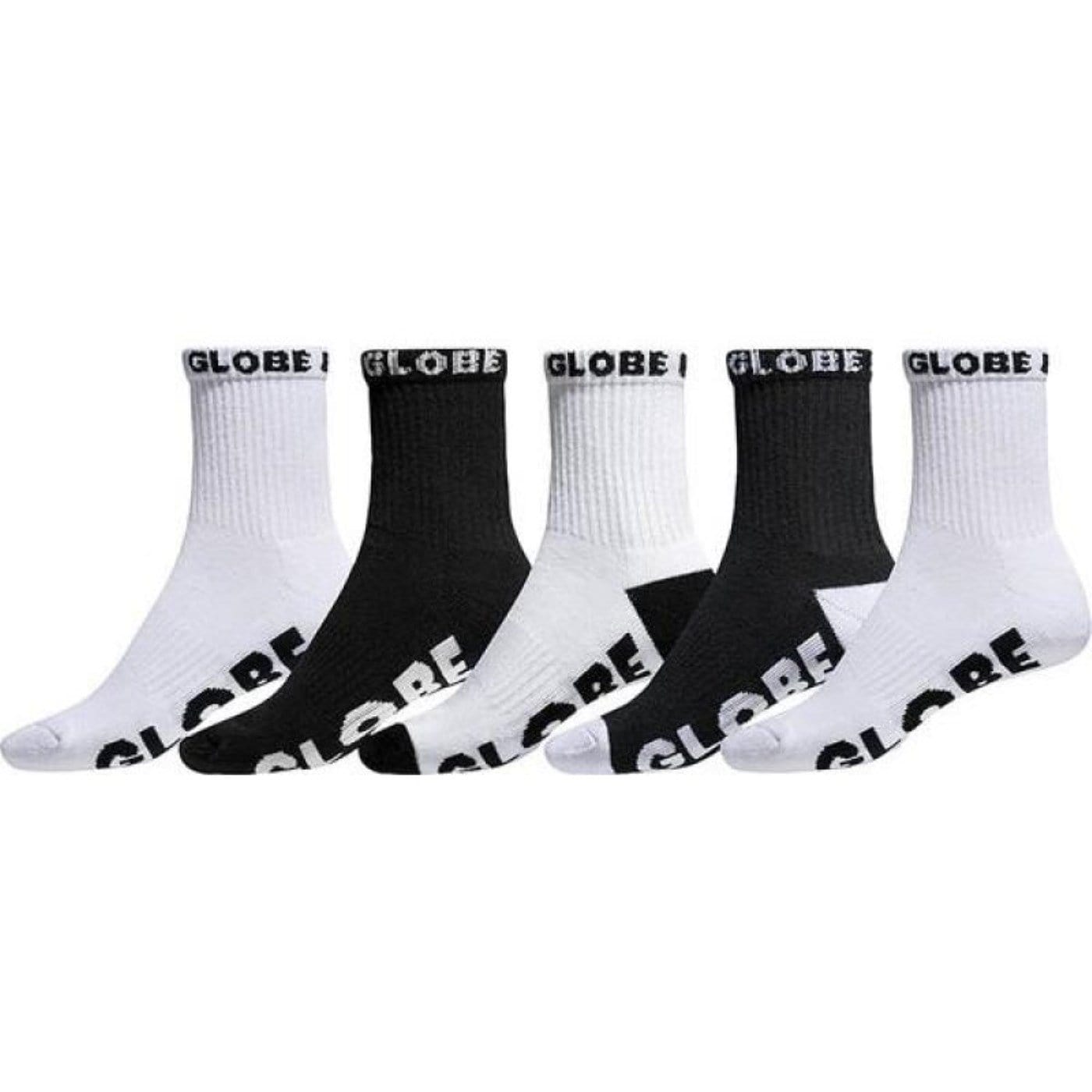 Quarter Sock 5 Pack Black White