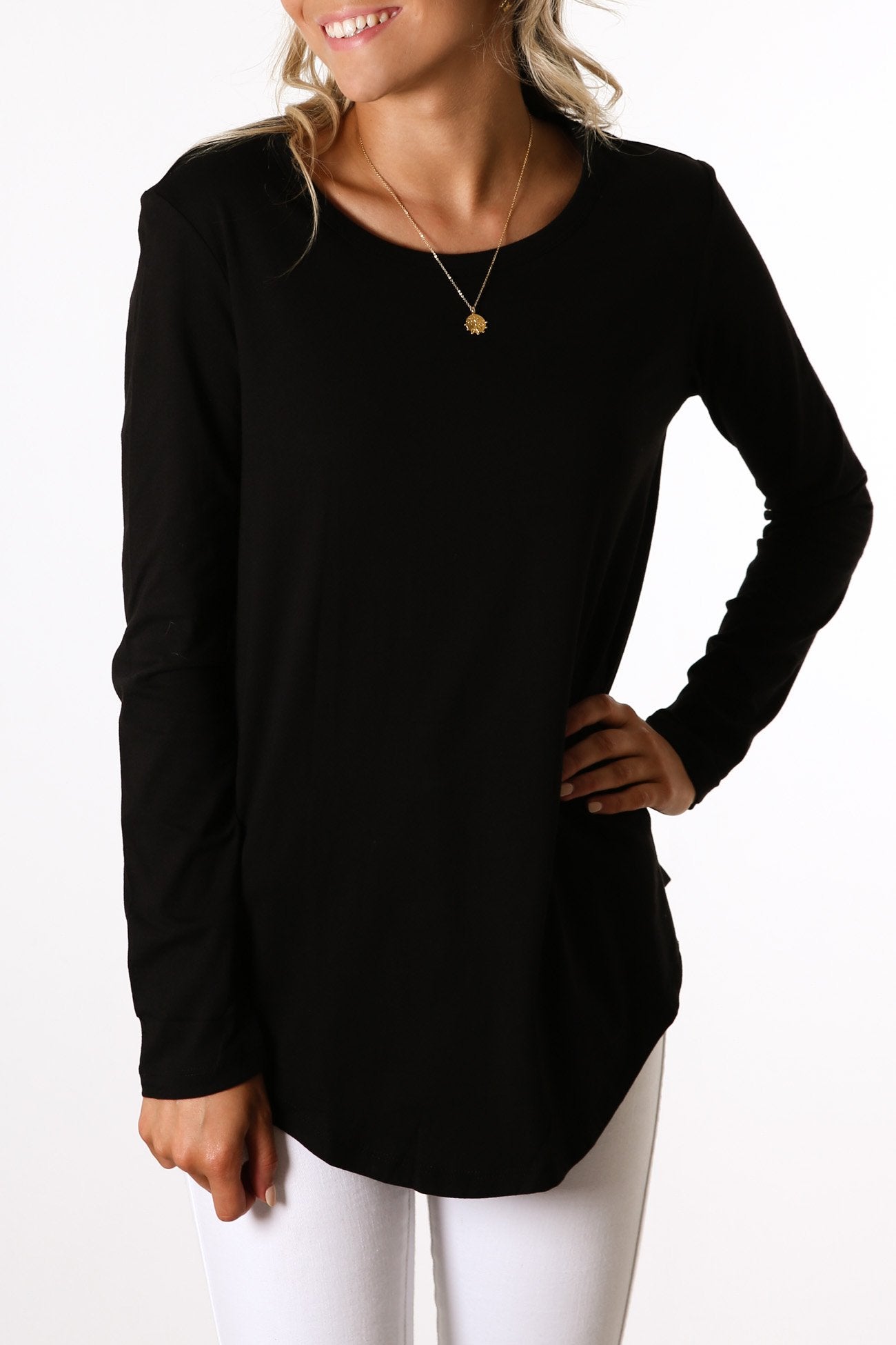 Megan Long Sleeve Top Black