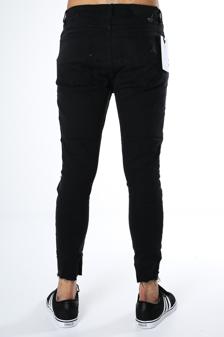 A Dropped Skinny Turn Up Jean Smokey Black