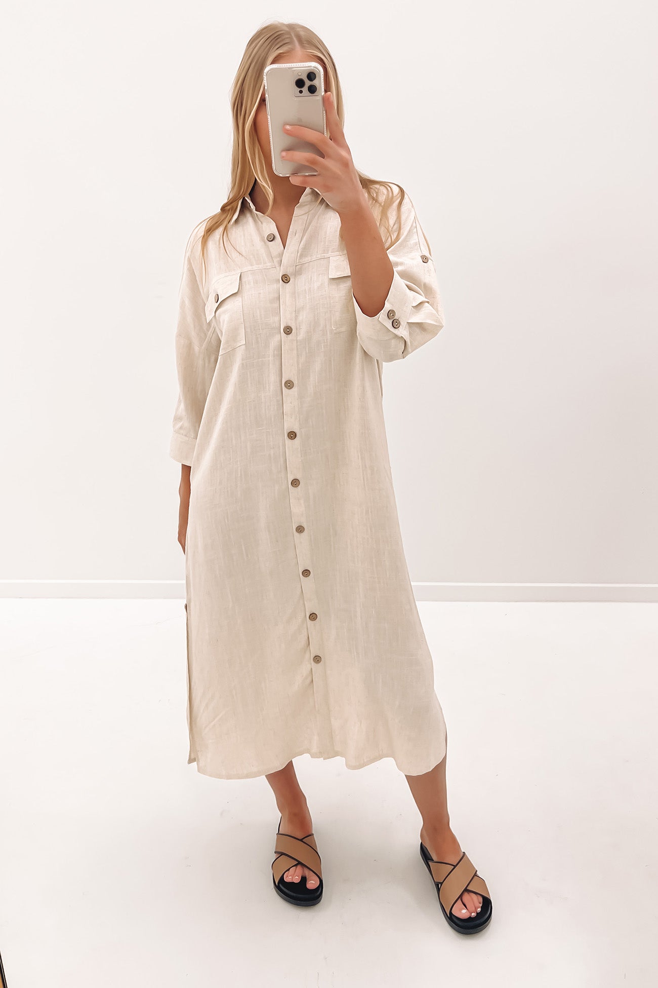 Abra Midi Dress Oatmeal