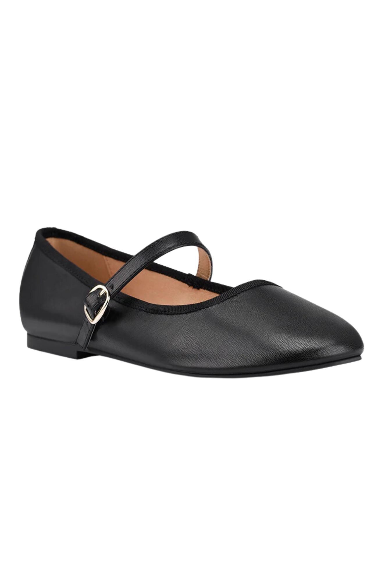 Bambi Mary-Jane Flats Black Smooth