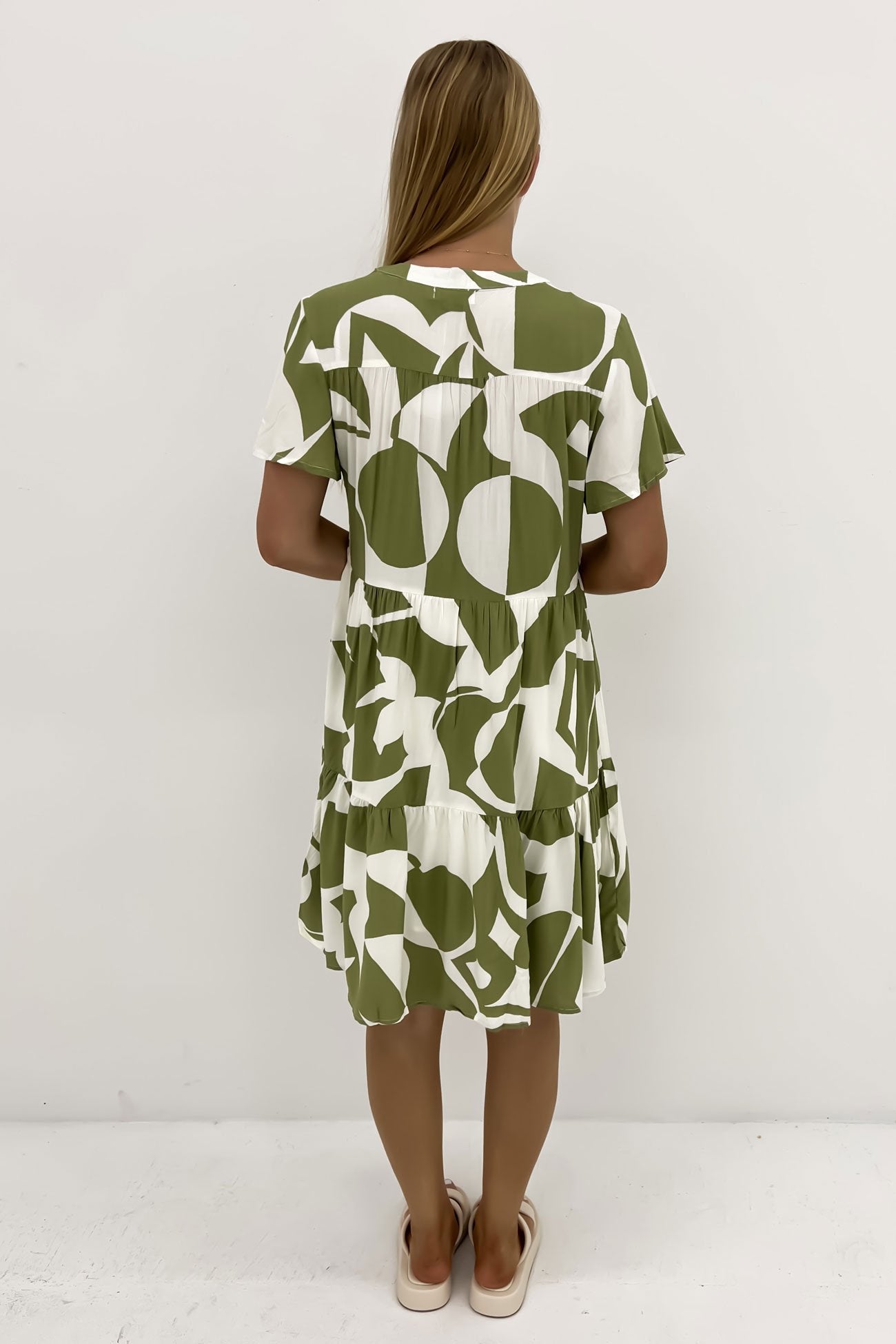 Adalynn Mini Dress Sage Abstract