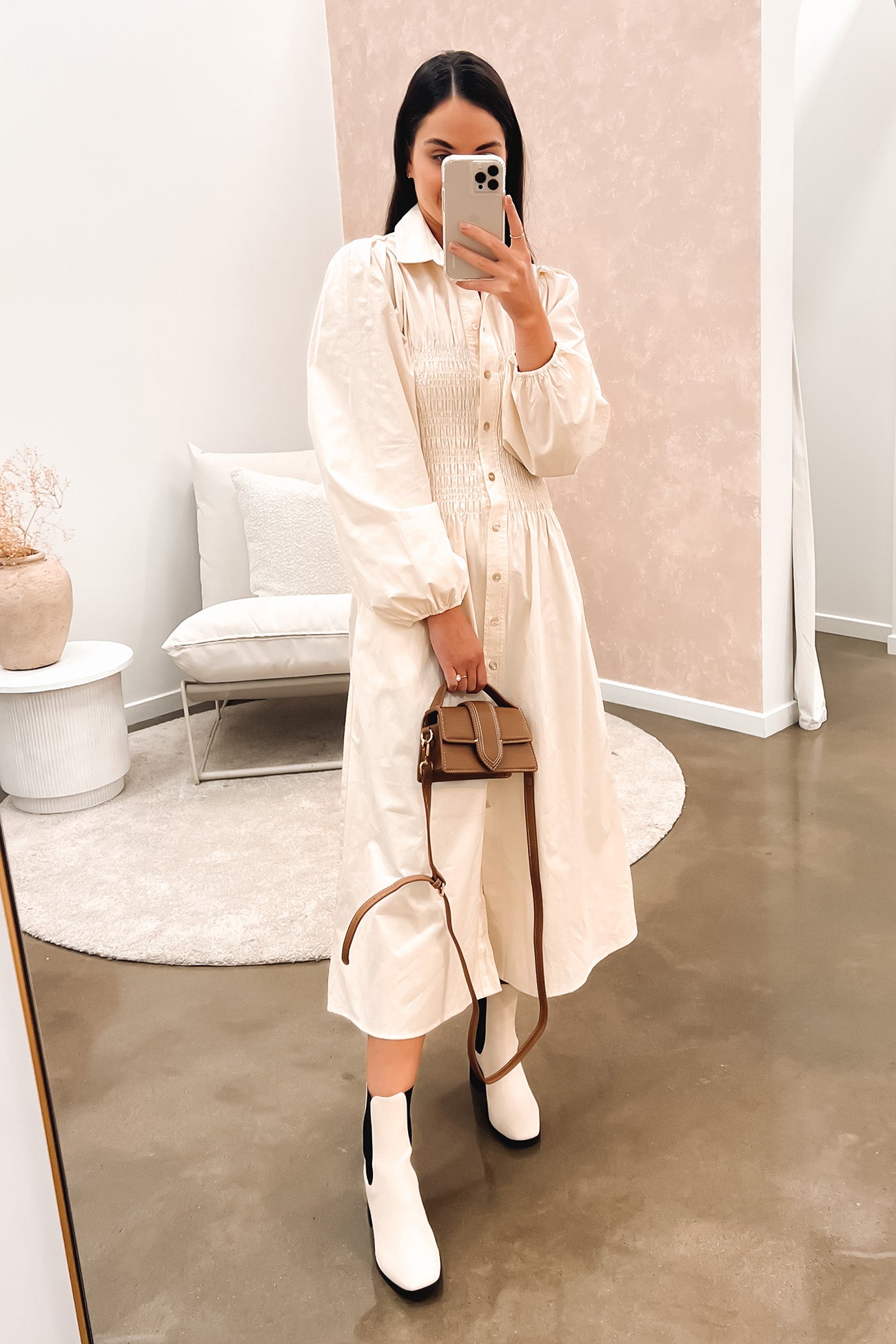 Adella Midi Dress Cream