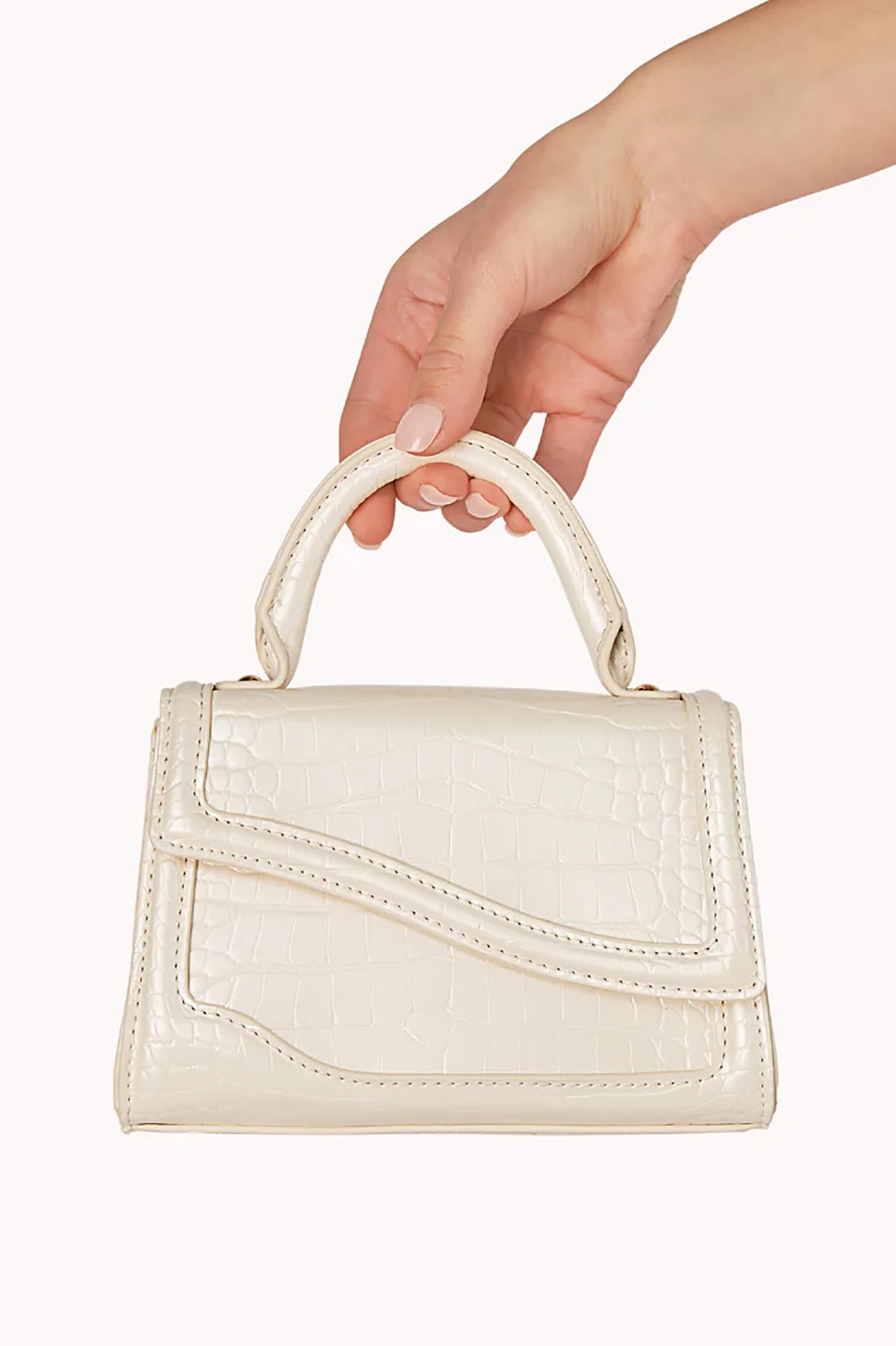 Agnes Handle Bag Bone Croc