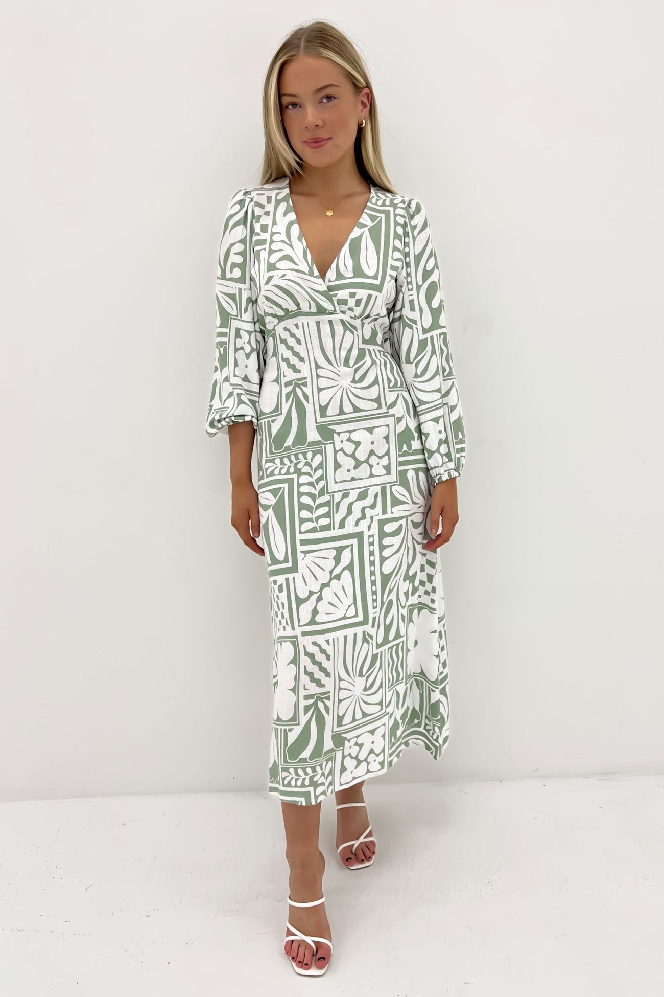 Alana Midi Dress Sage Rodeo