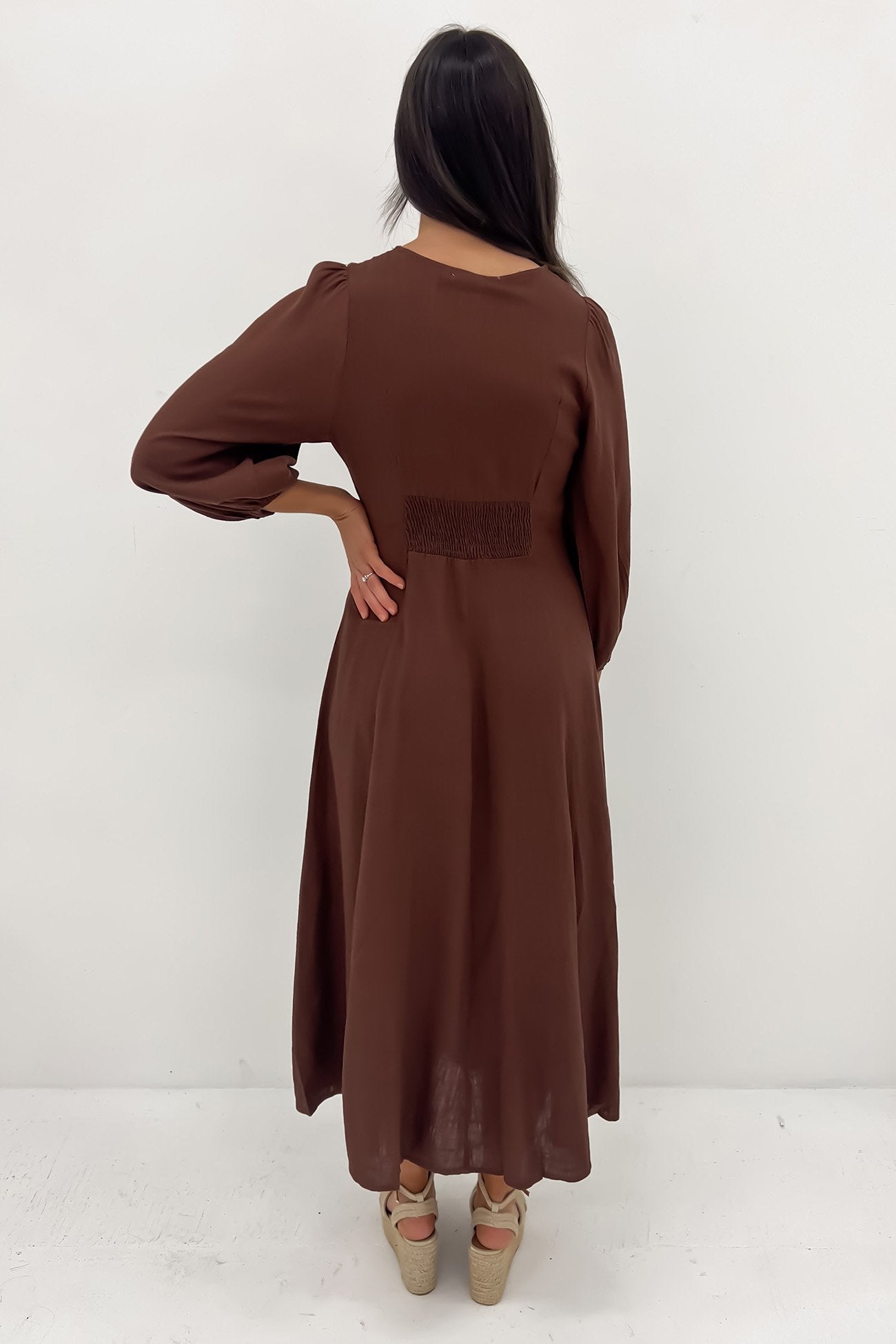 Aletta Midi Dress Chocolate