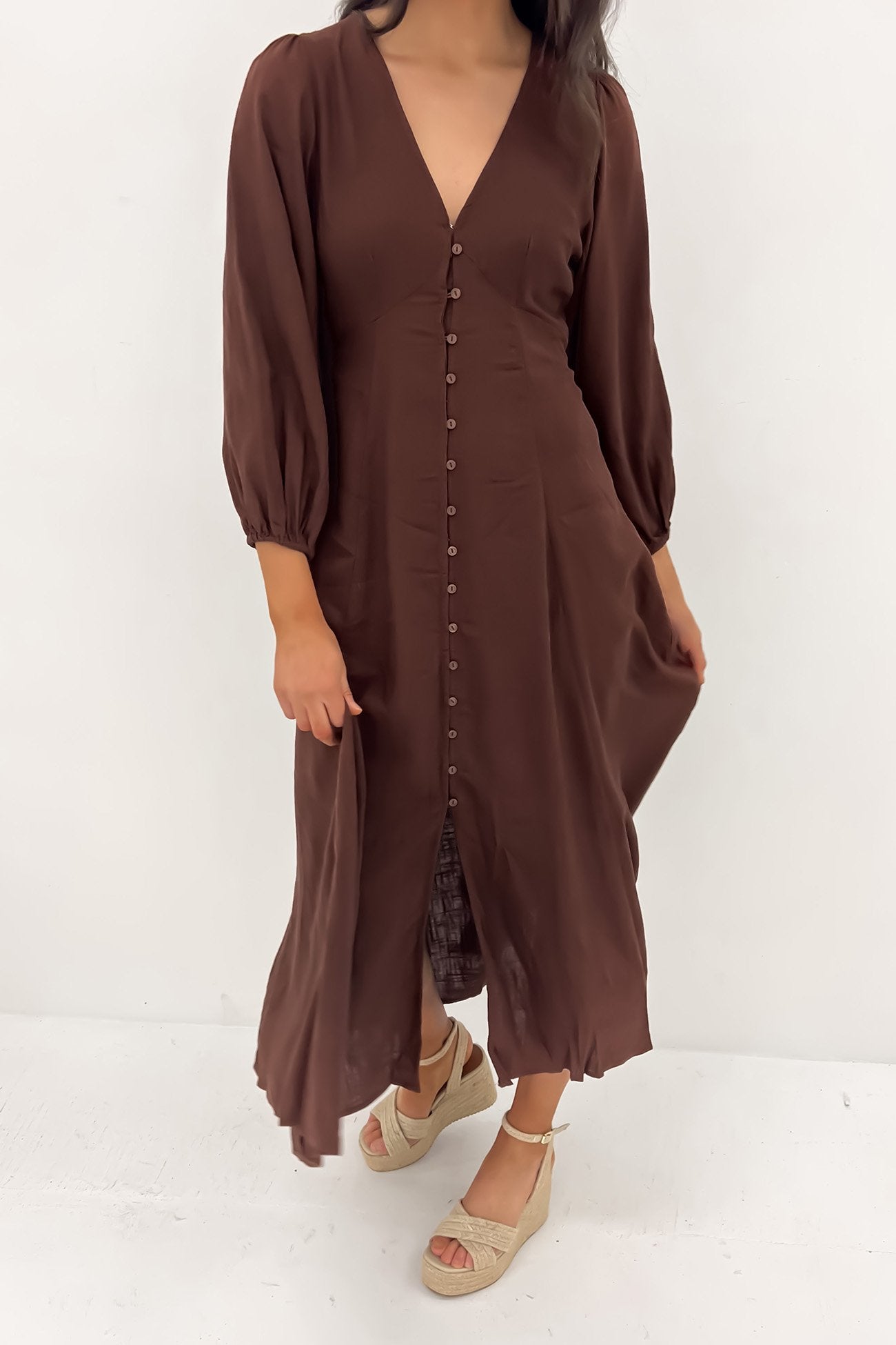 Aletta Midi Dress Chocolate