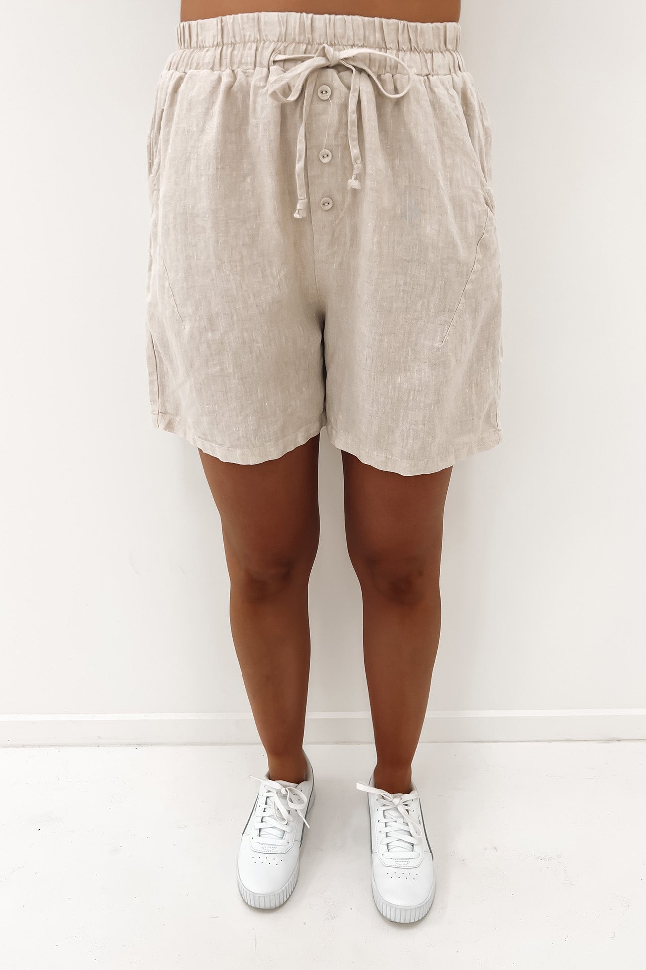 Alex Linen Short Beige