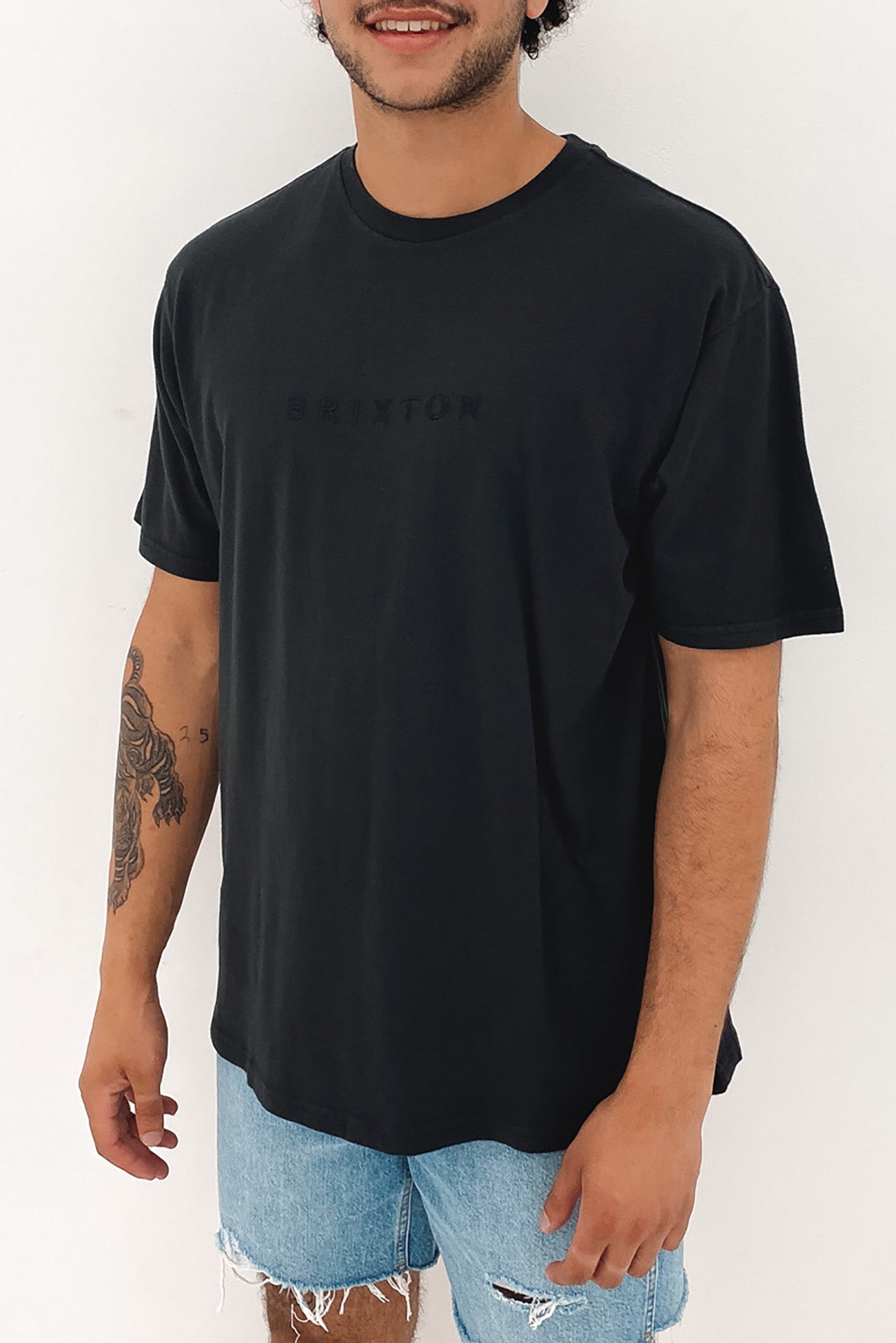 Alpha Line Short Sleeve Relaxed Tee Black Garment Dye