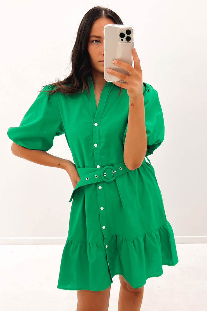 Amiee Mini Dress Green Jean Jail