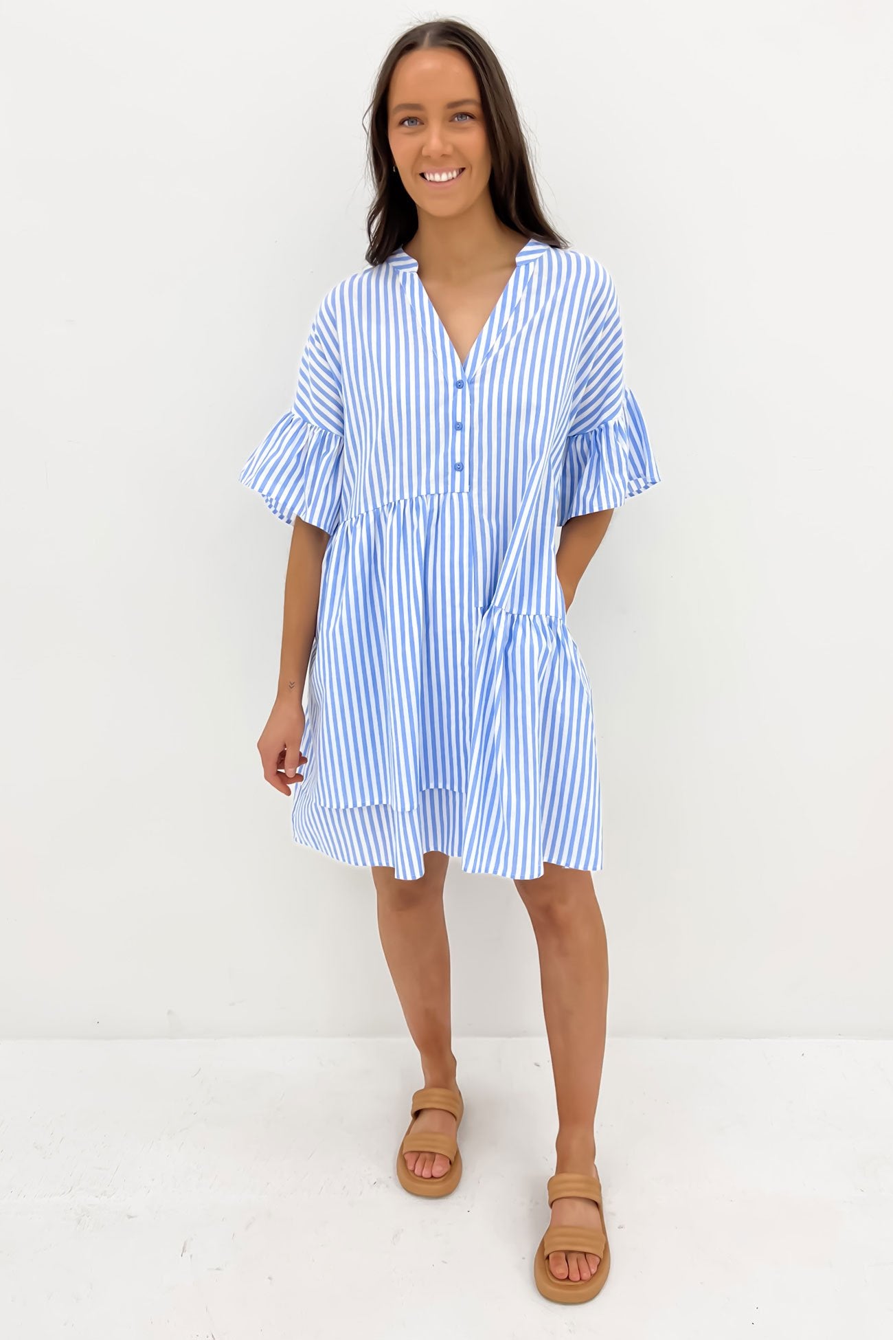 Amirah Mini Dress Blue Stripe