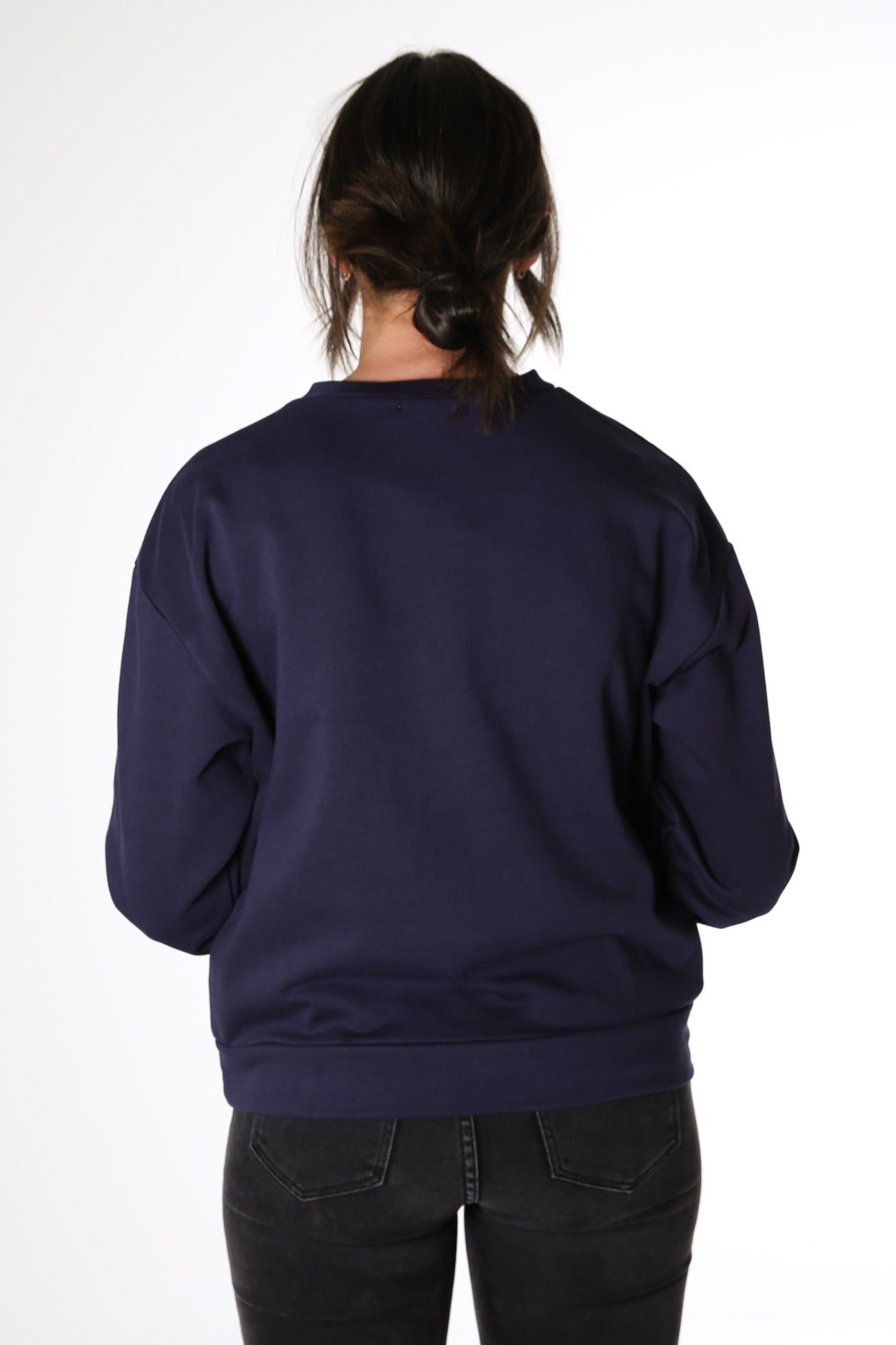 Amy Panel Sweat Navy Blue