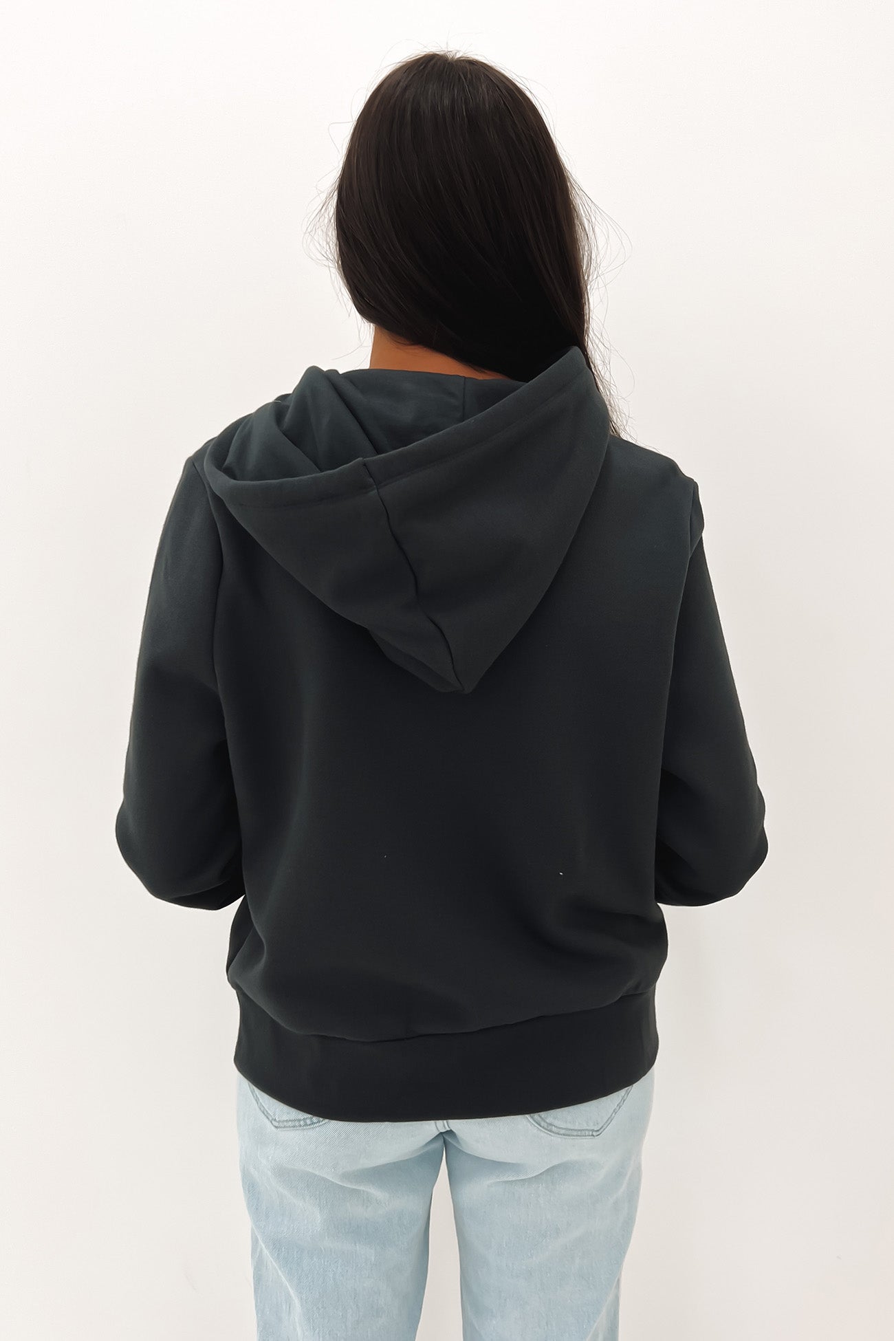 Another Time Cropped Hood Dark Grey Stone