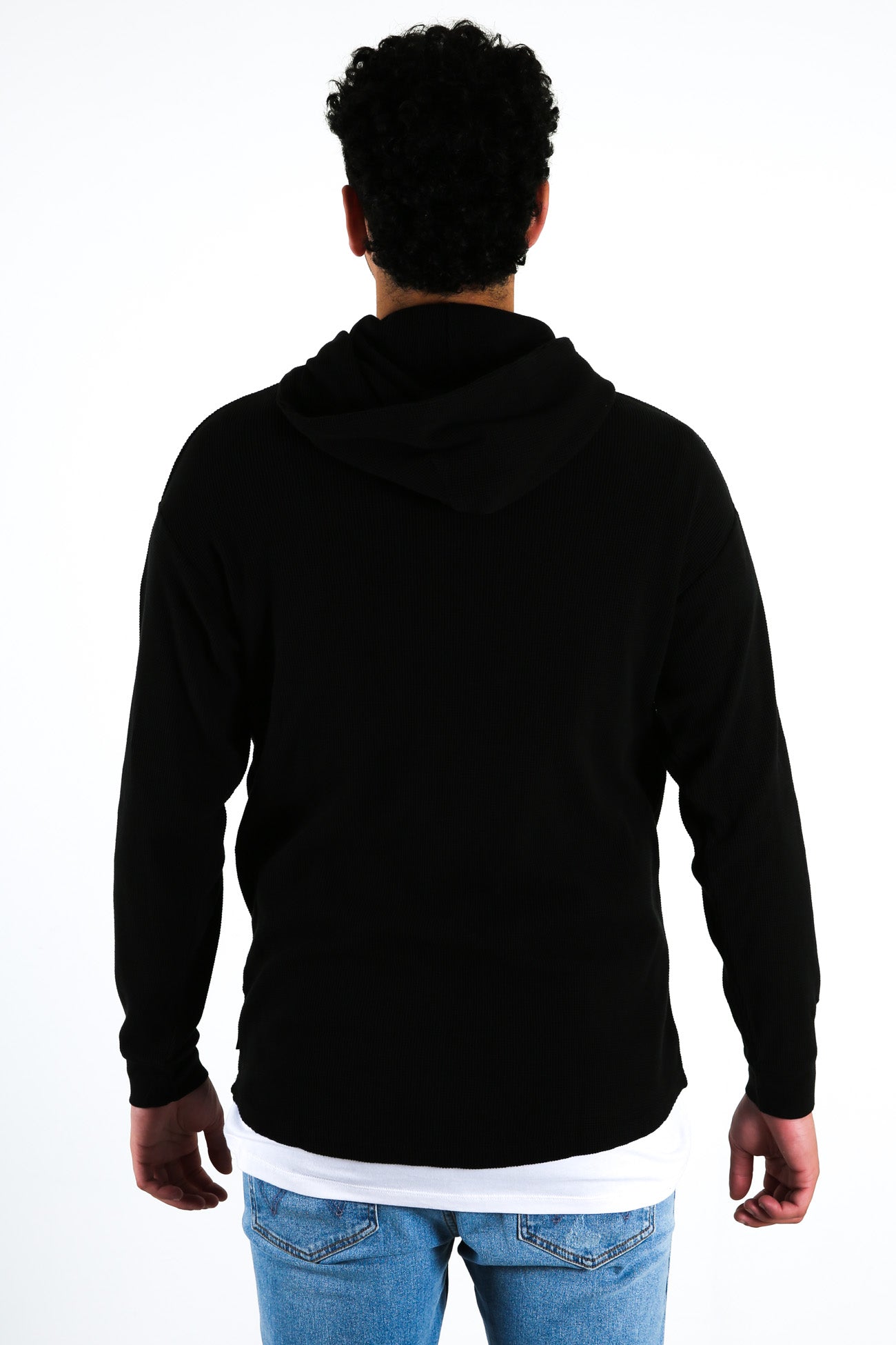 Apartment Waffle Hoody Black