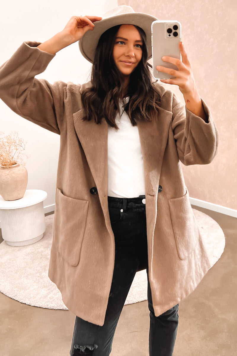 Topshop hotsell tan coat