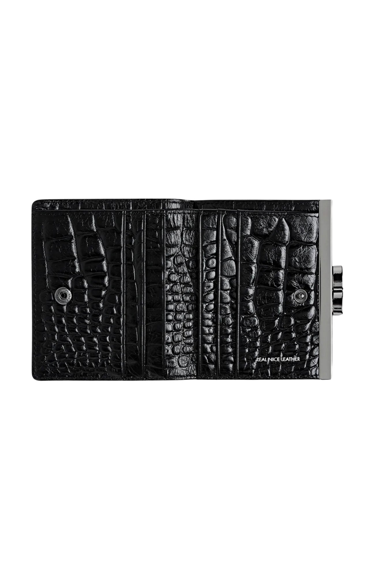 As You Were Wallet Black Croc Emboss