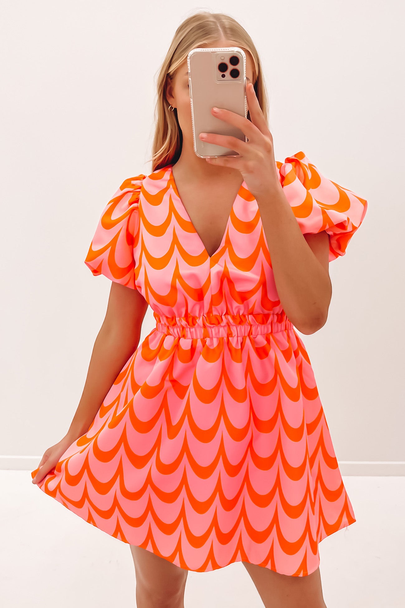 Athena Mini Dress Pink Orange