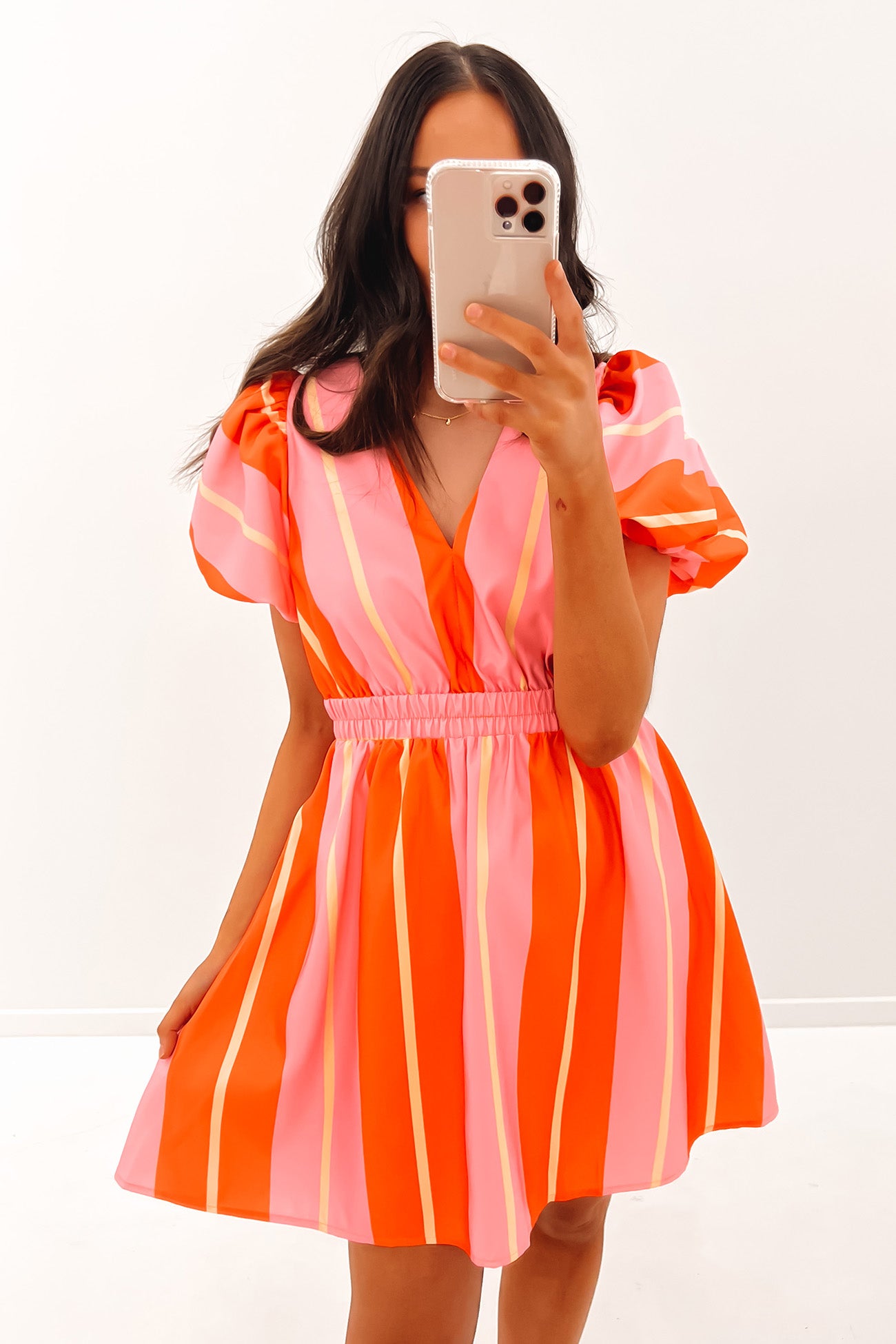 Athena Mini Dress Sunset Stripe