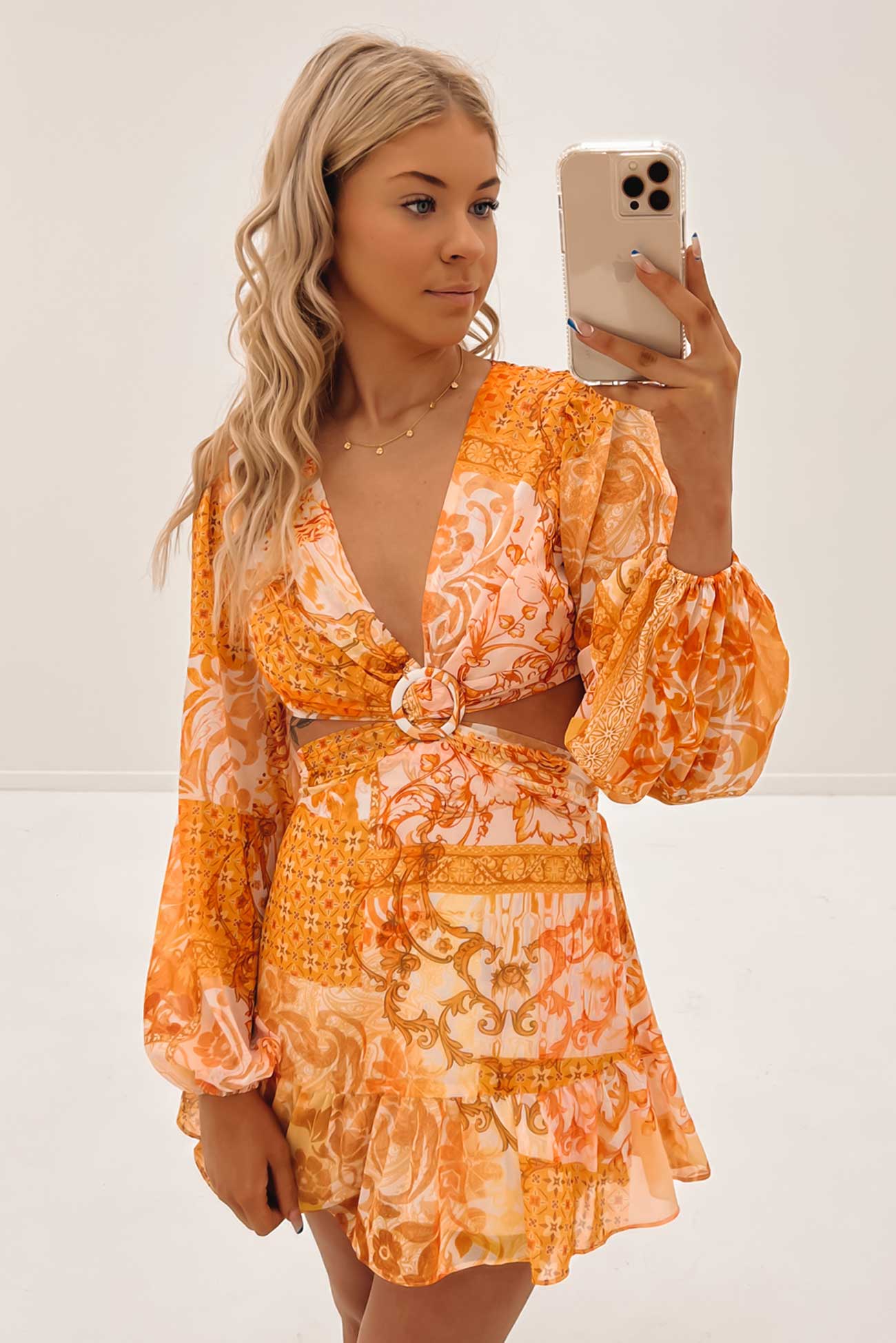 Audrina Mini Dress Orange