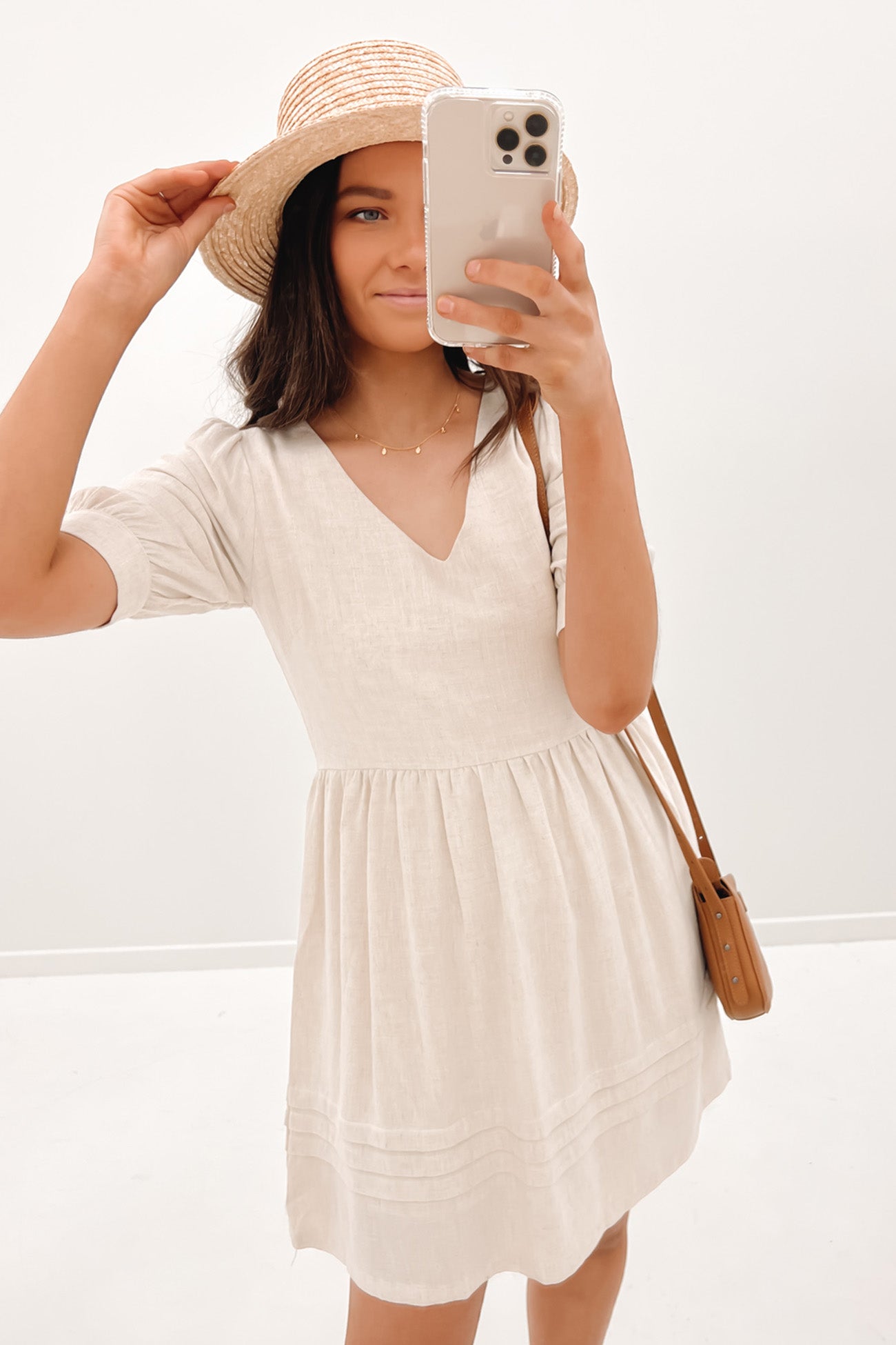 Augusta Mini Dress Beige