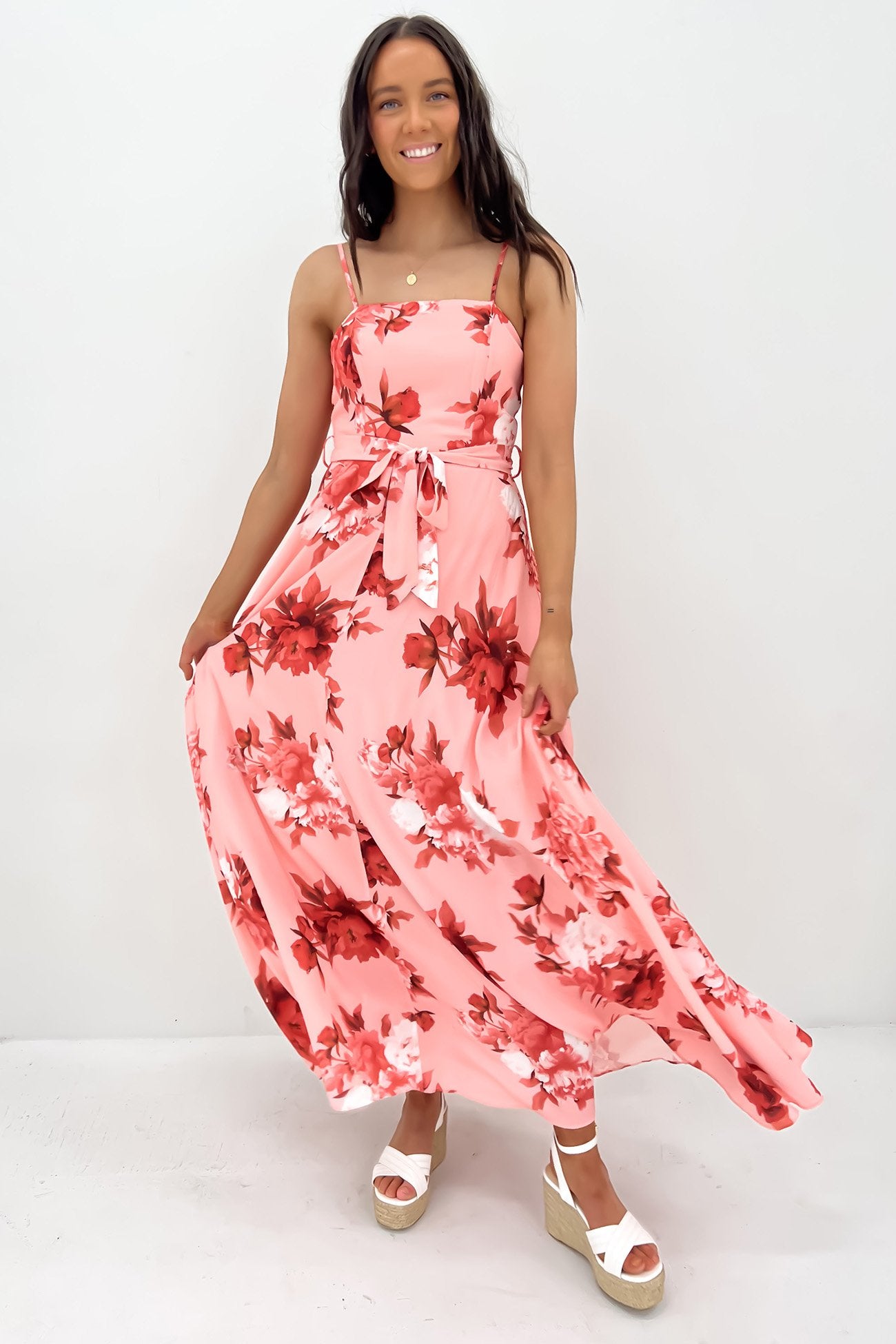 Aurora Maxi Dress Pink Floral