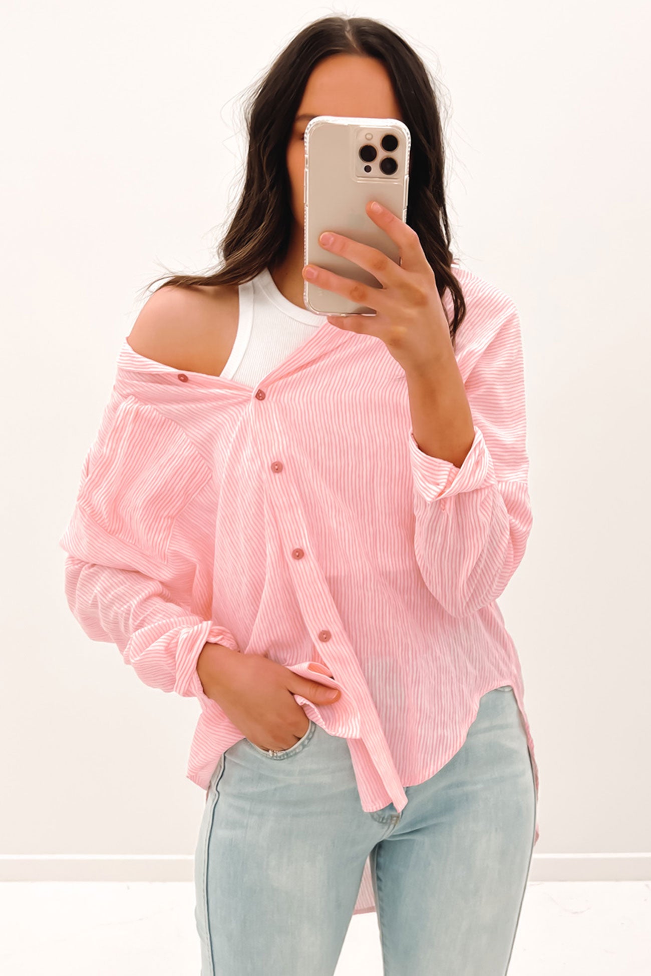 Ava Shirt Pink Stripe