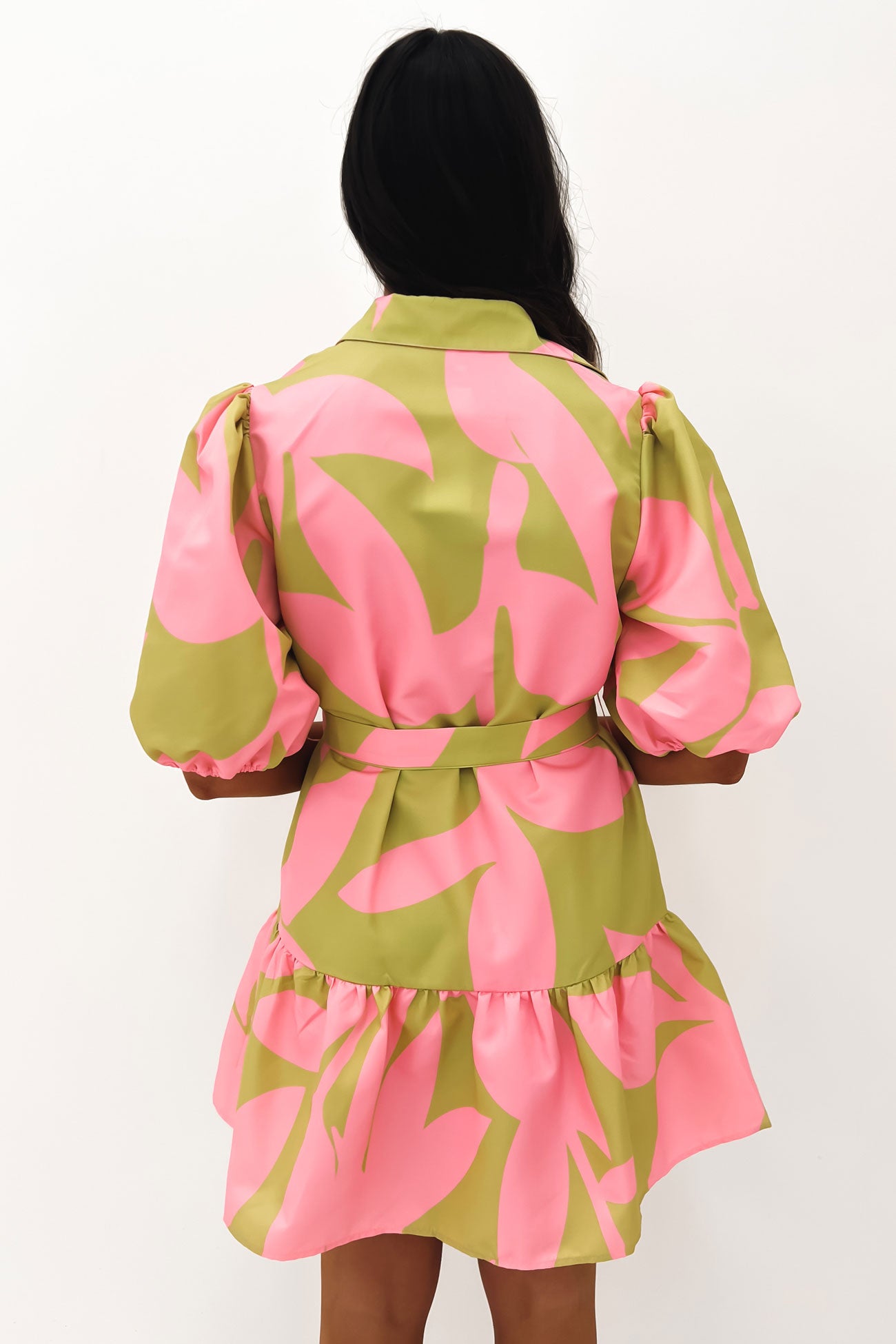 Ayden Mini Dress Green Pink