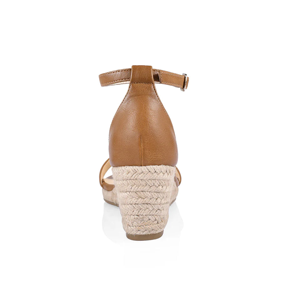 Bobbie Espadrille Low Wedge Tan Softee