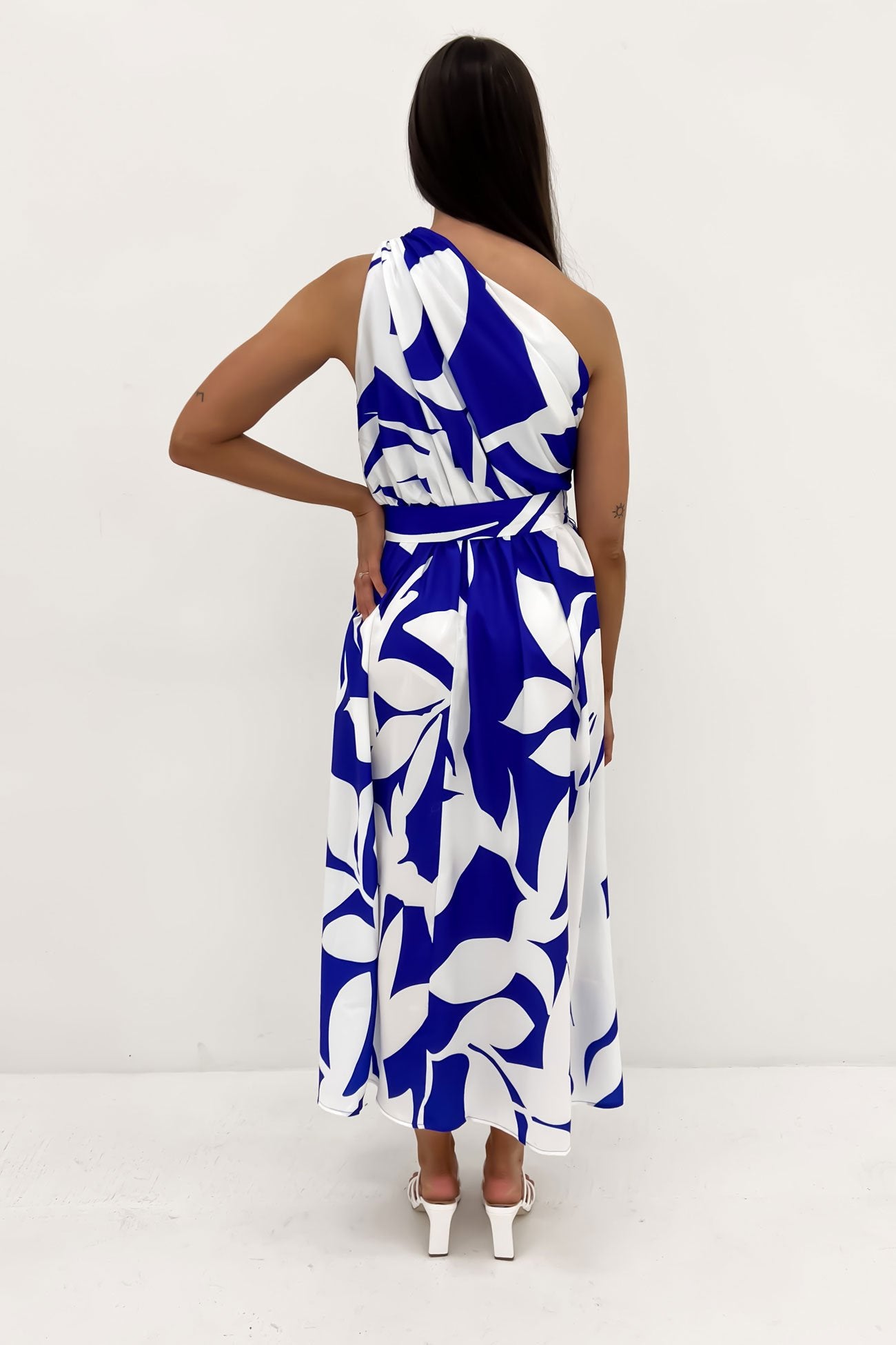 Bailee Midi Dress Blue White