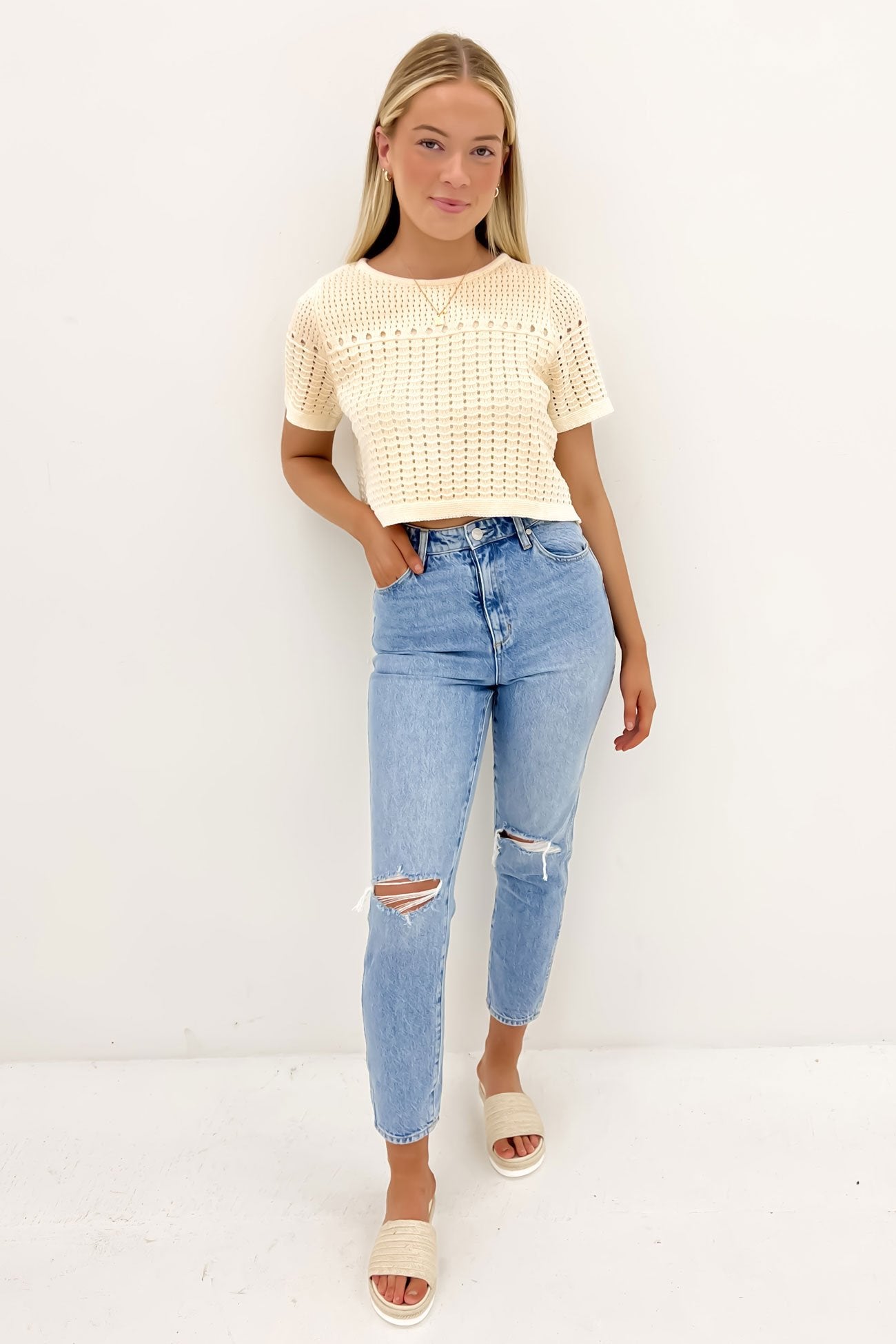 Baylor Crochet Top Cream