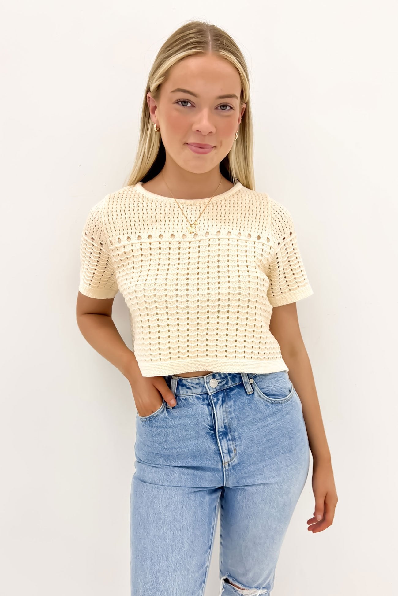 Baylor Crochet Top Cream