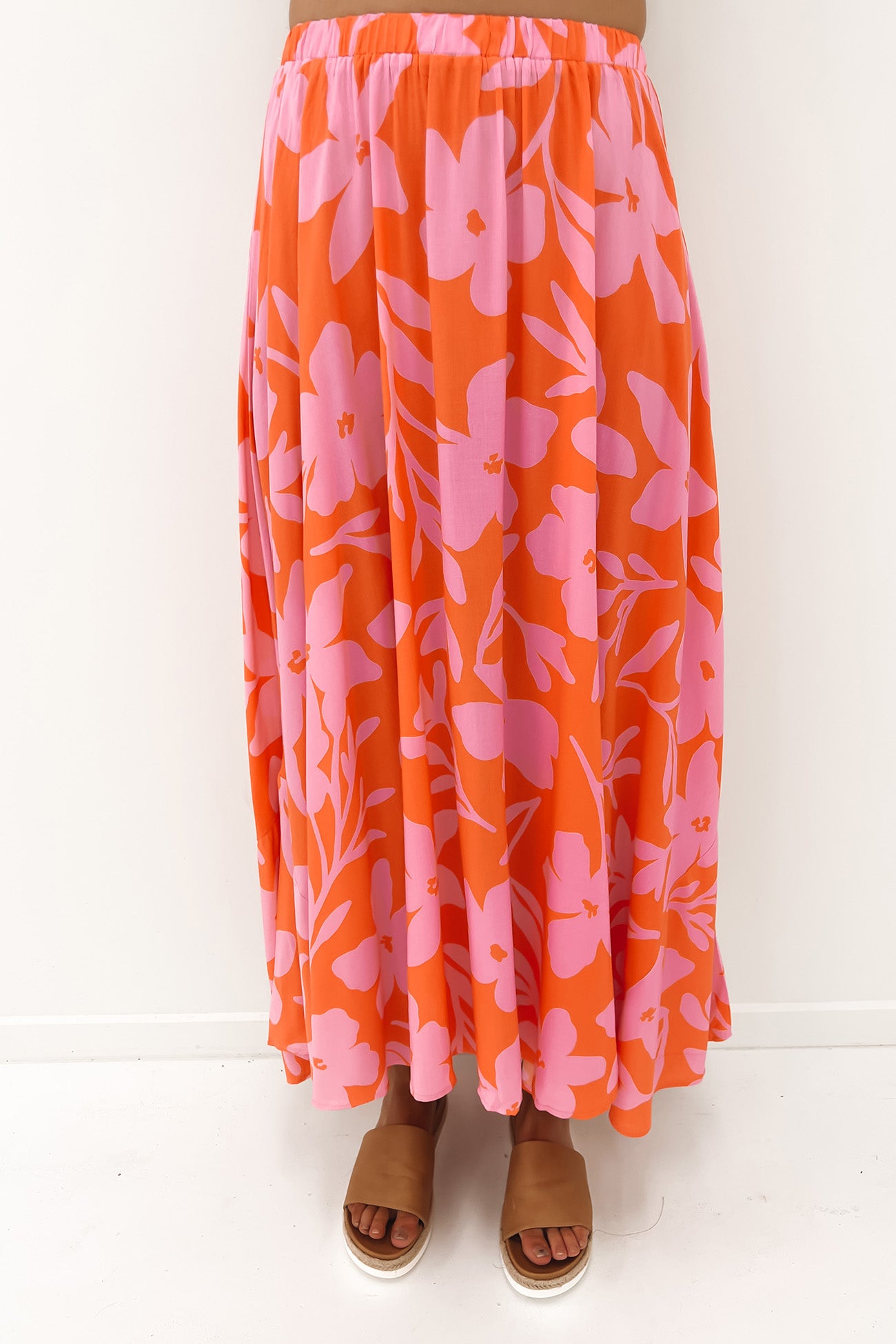 Beau Maxi Skirt Orange Pink