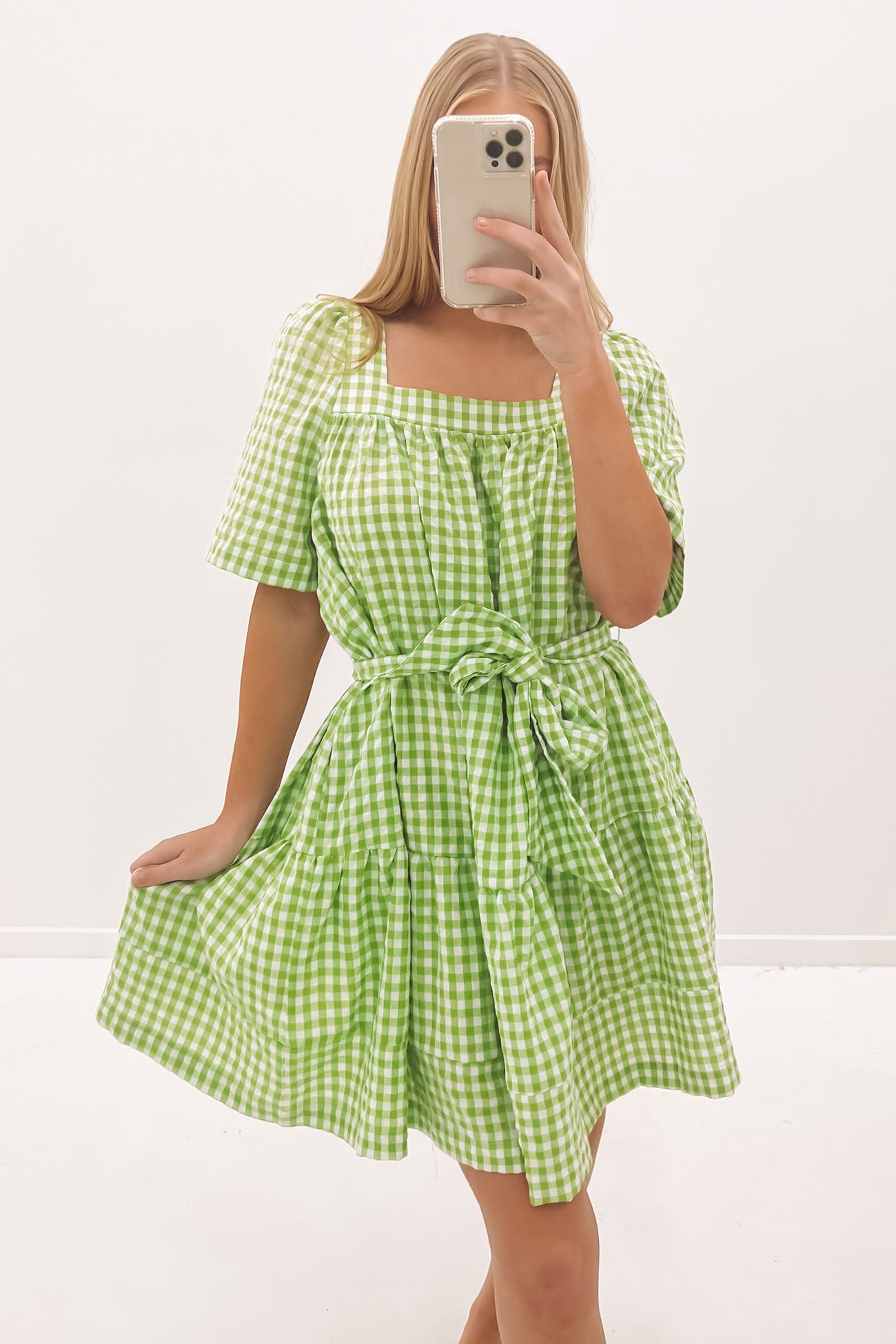 Bec Mini Dress Green Check