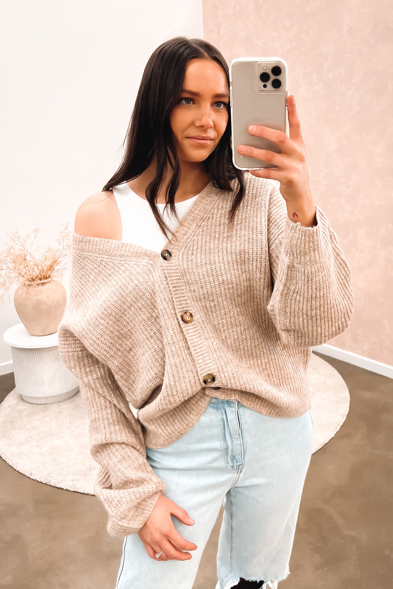 Belle Knit Cardi Oatmeal