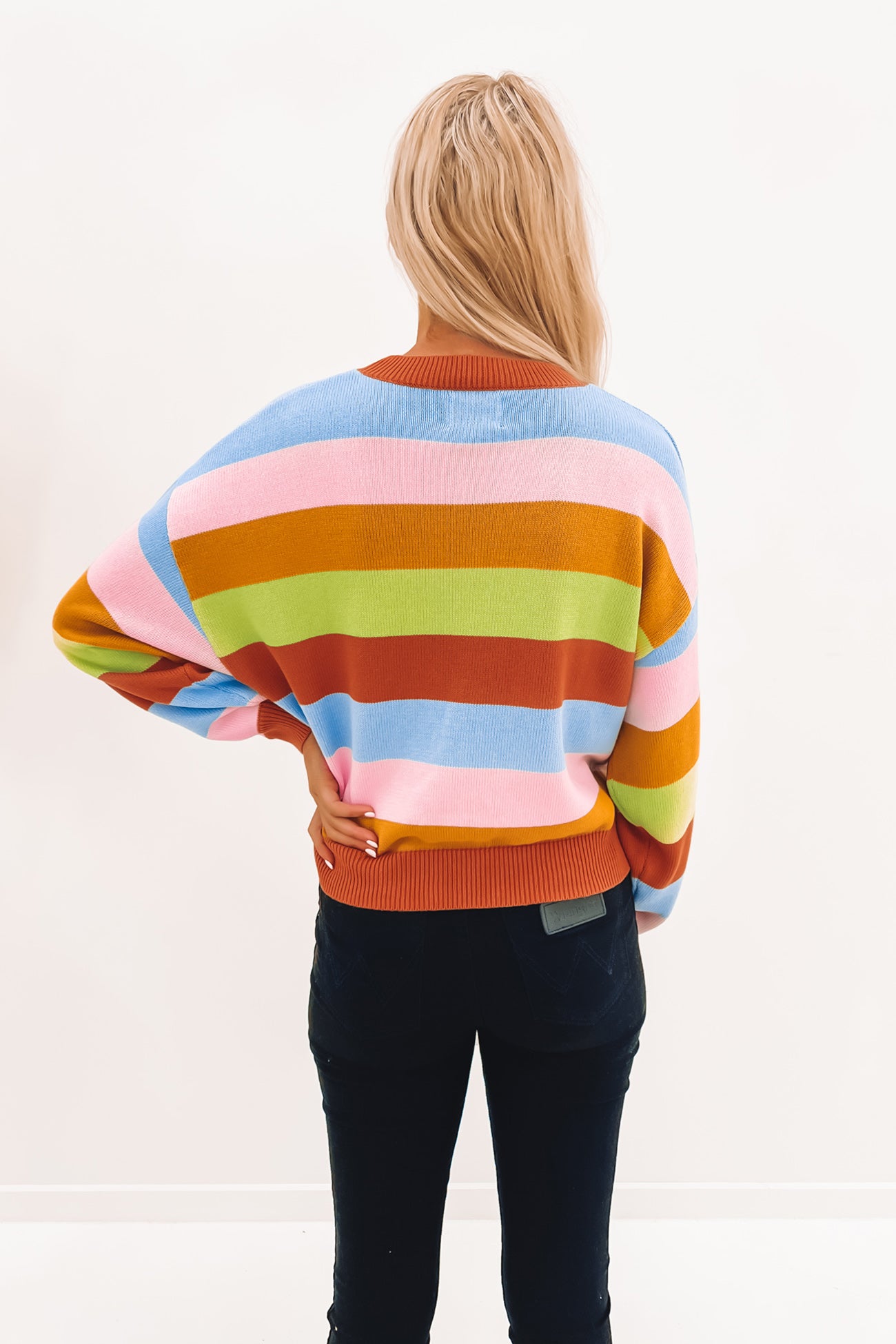 Bess Stripe Knit Jumper Melon