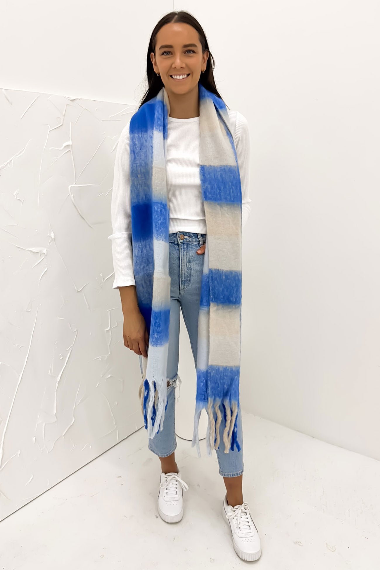 Bianca Scarf Blue White