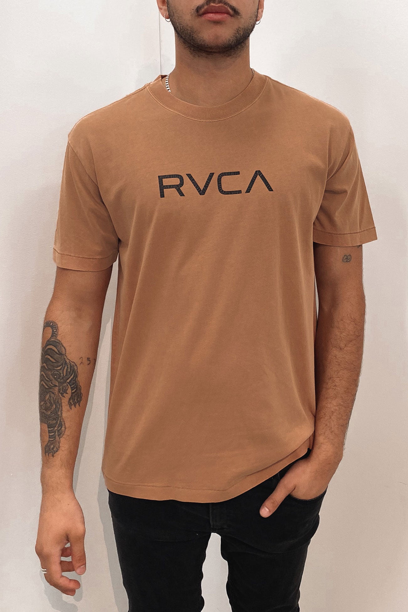 Big RVCA Washed Short Sleeve Tee Copper