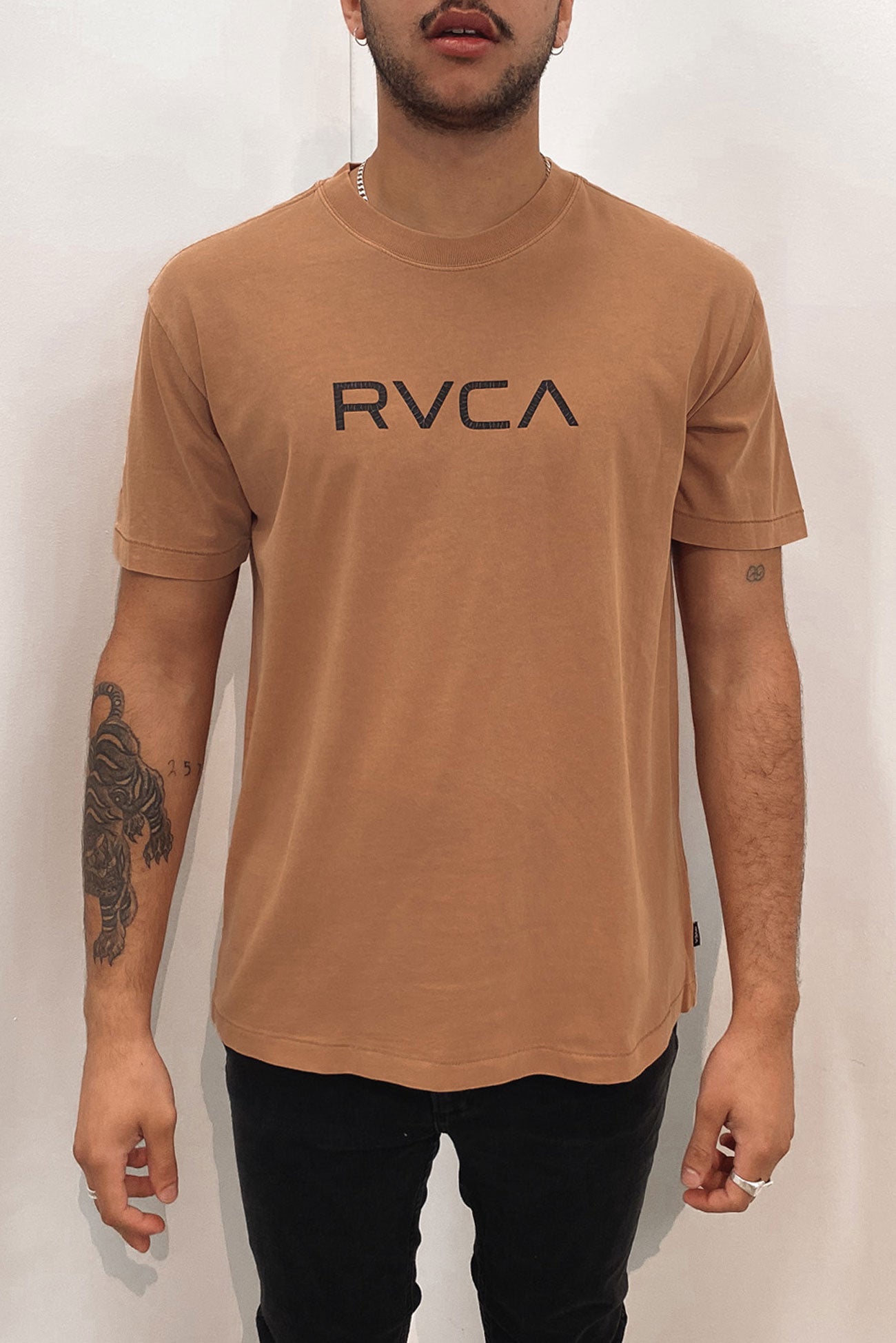 Big RVCA Washed Short Sleeve Tee Copper