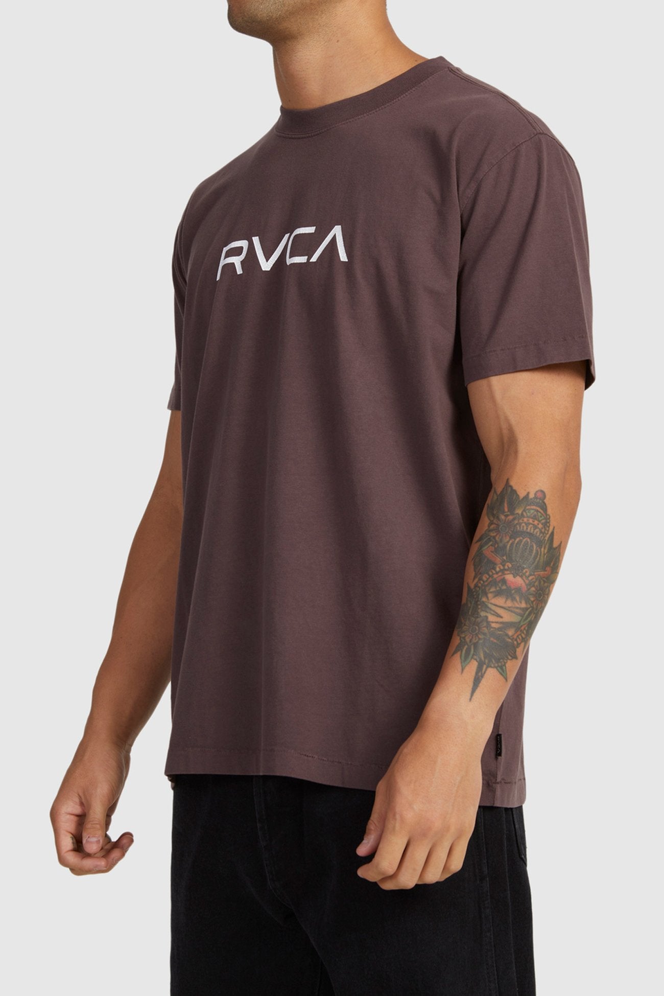 Big RVCA Washed Short Sleeve Tee New Plum