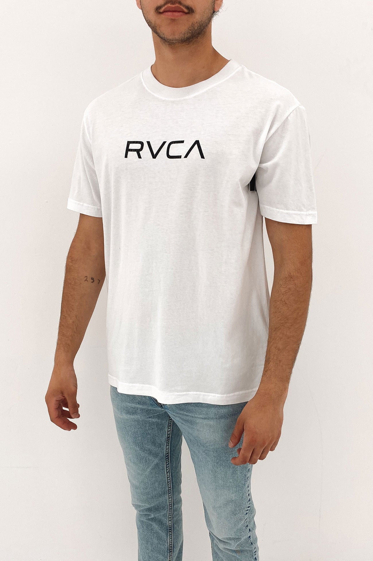 Big RVCA Washed Short Sleeve Tee White