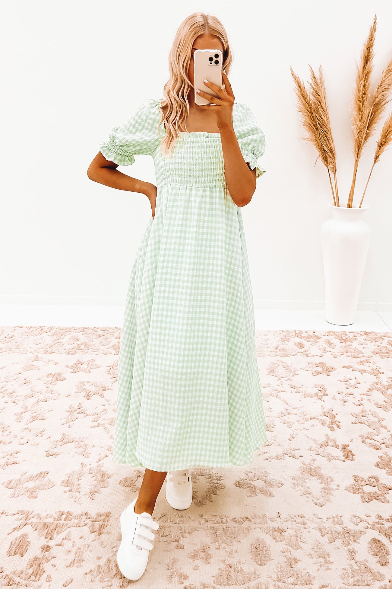 Billy Maxi Dress Sage Check