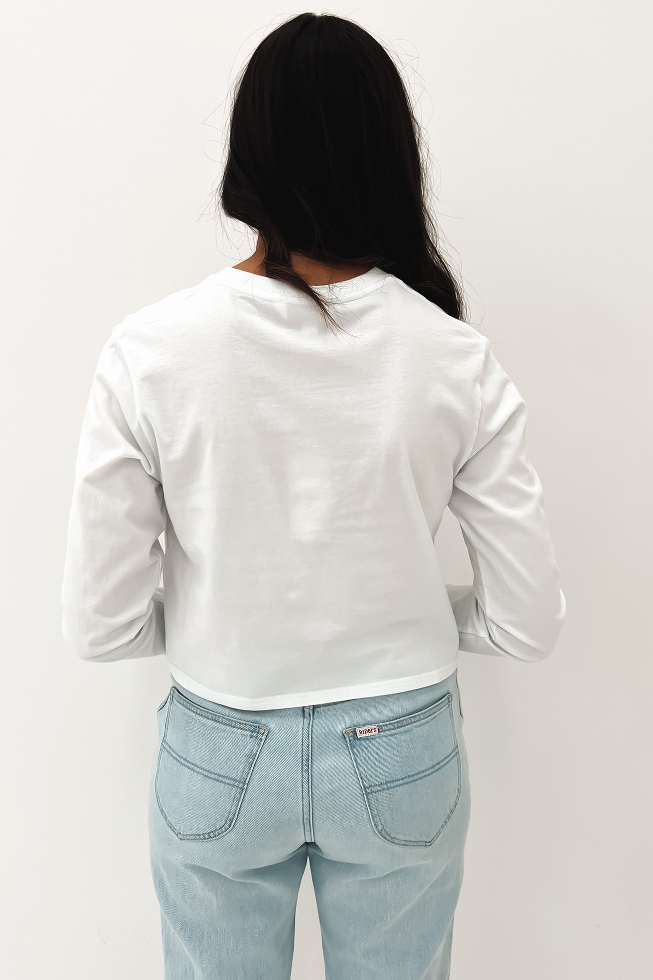 Blanks Long Sleeve Baby Tee White