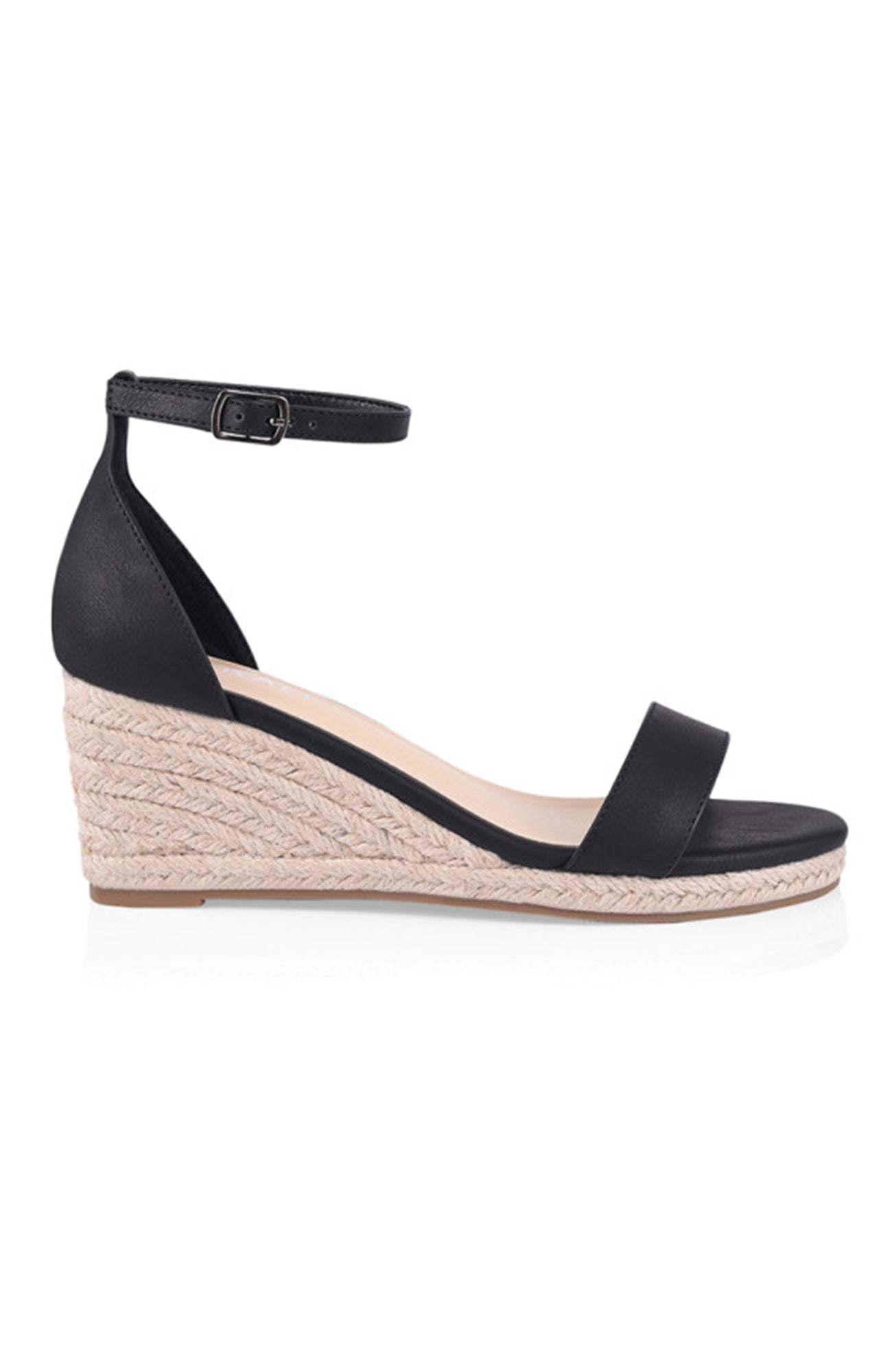 Bobbie Espadrille Low Wedge Black Softee