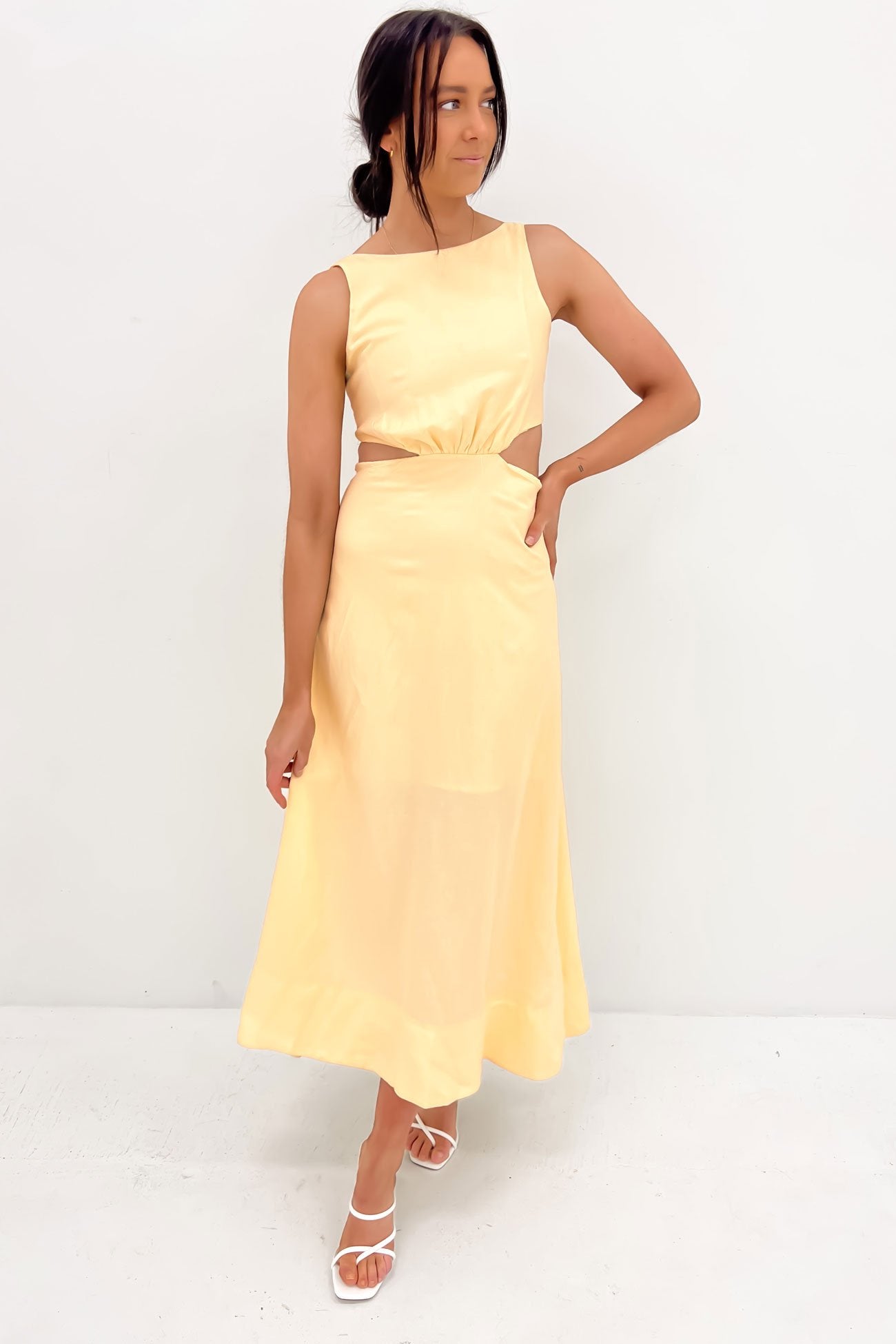 Bowen Midi Dress Lemon