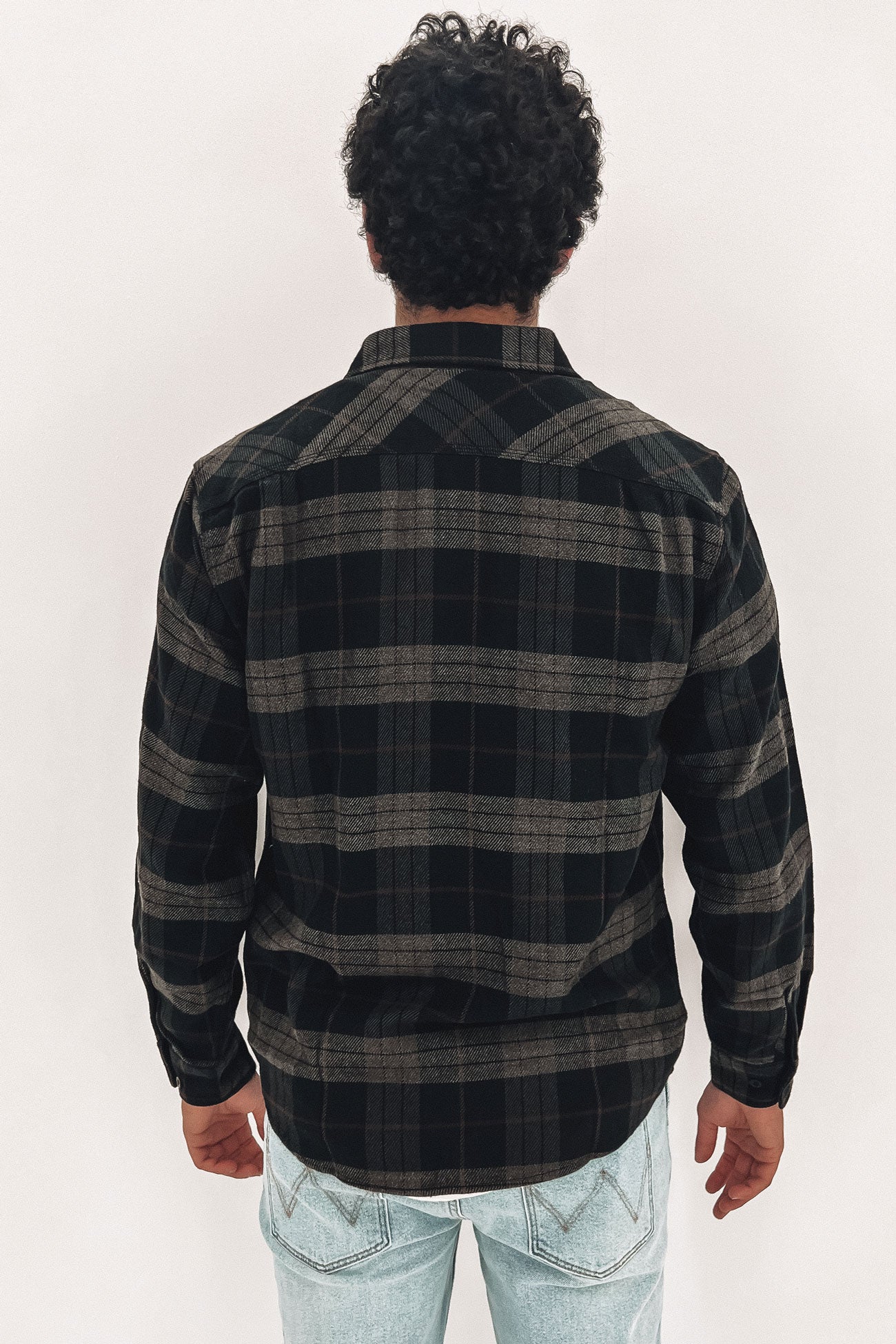 Bowery Long Sleeve Flannel Black Charcoal