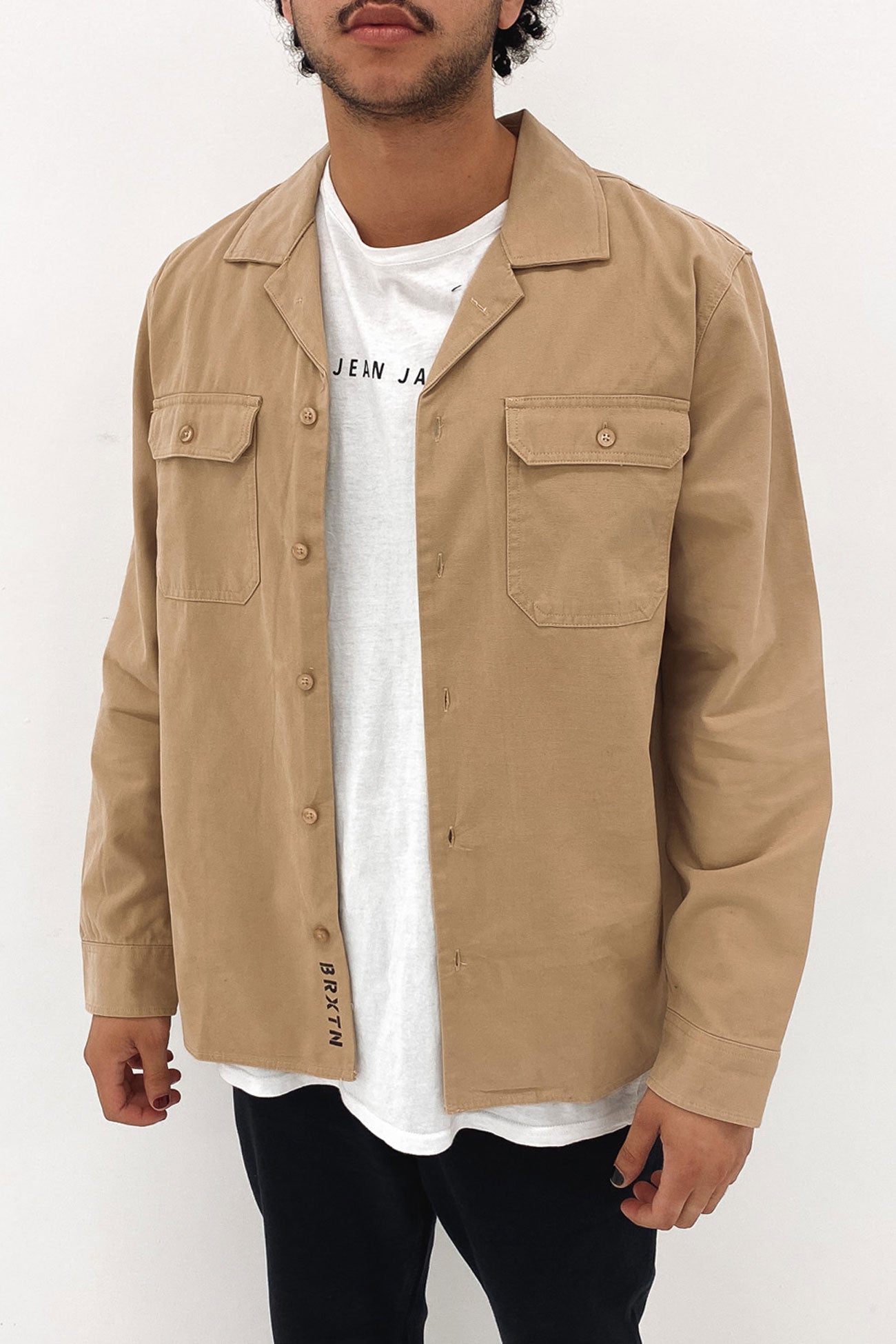 Bowery Surplus Long Sleeve Overshirt Sand