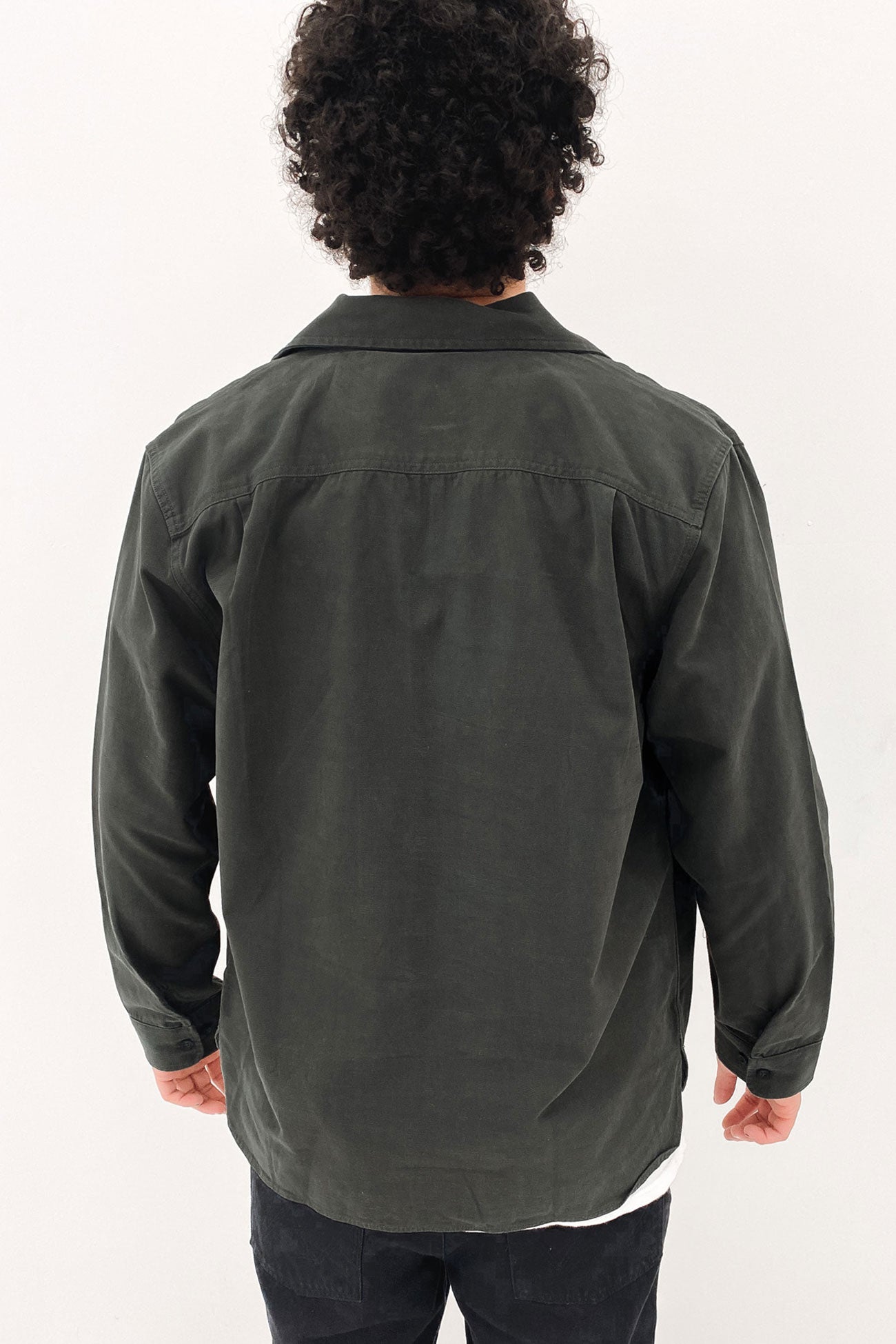 Bowery Surplus Long Sleeve Overshirt Washed Black