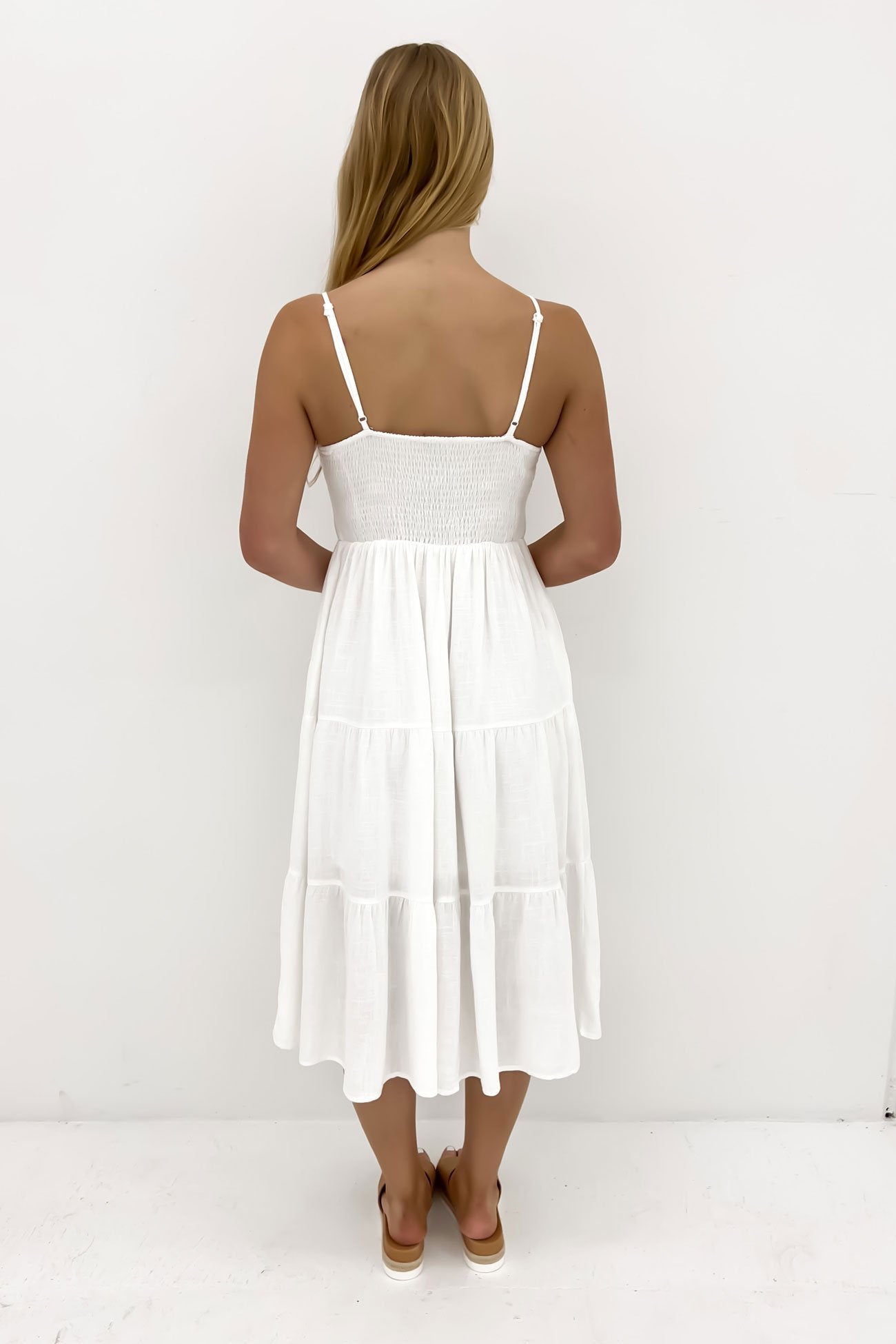 Bridey Midi Dress White