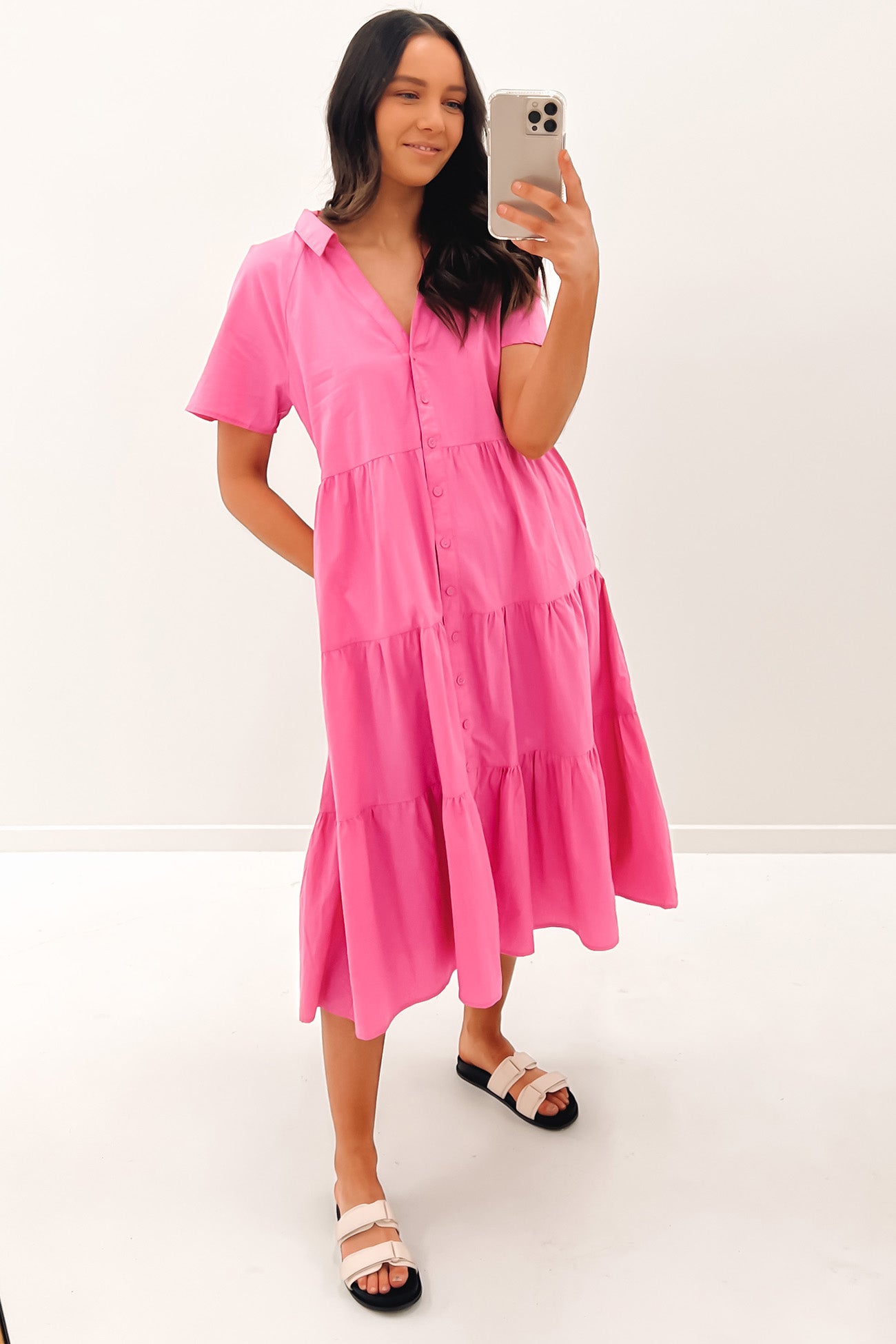 Brooke Midi Dress Pink