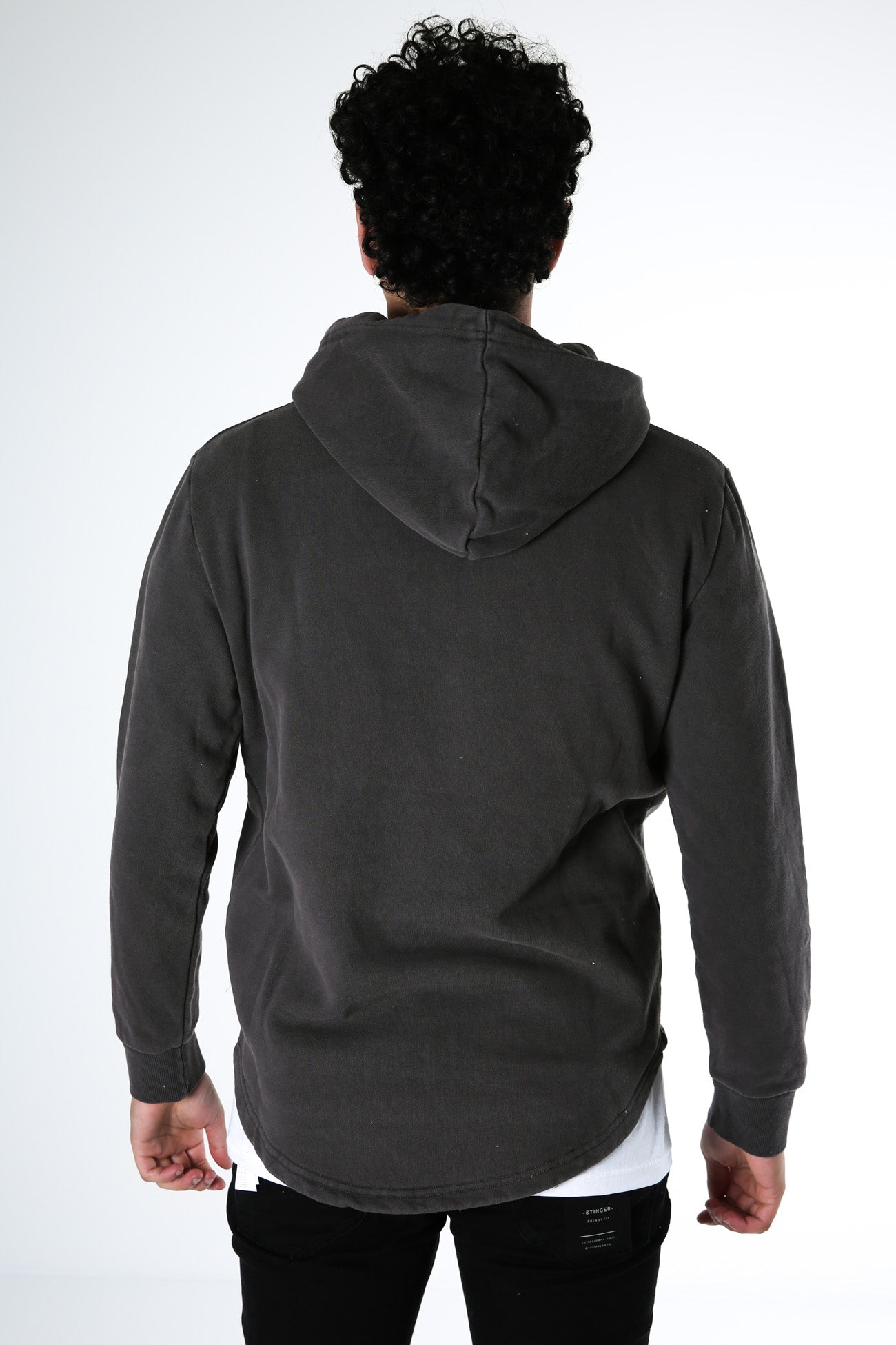 Curved Hem Hoody Coal